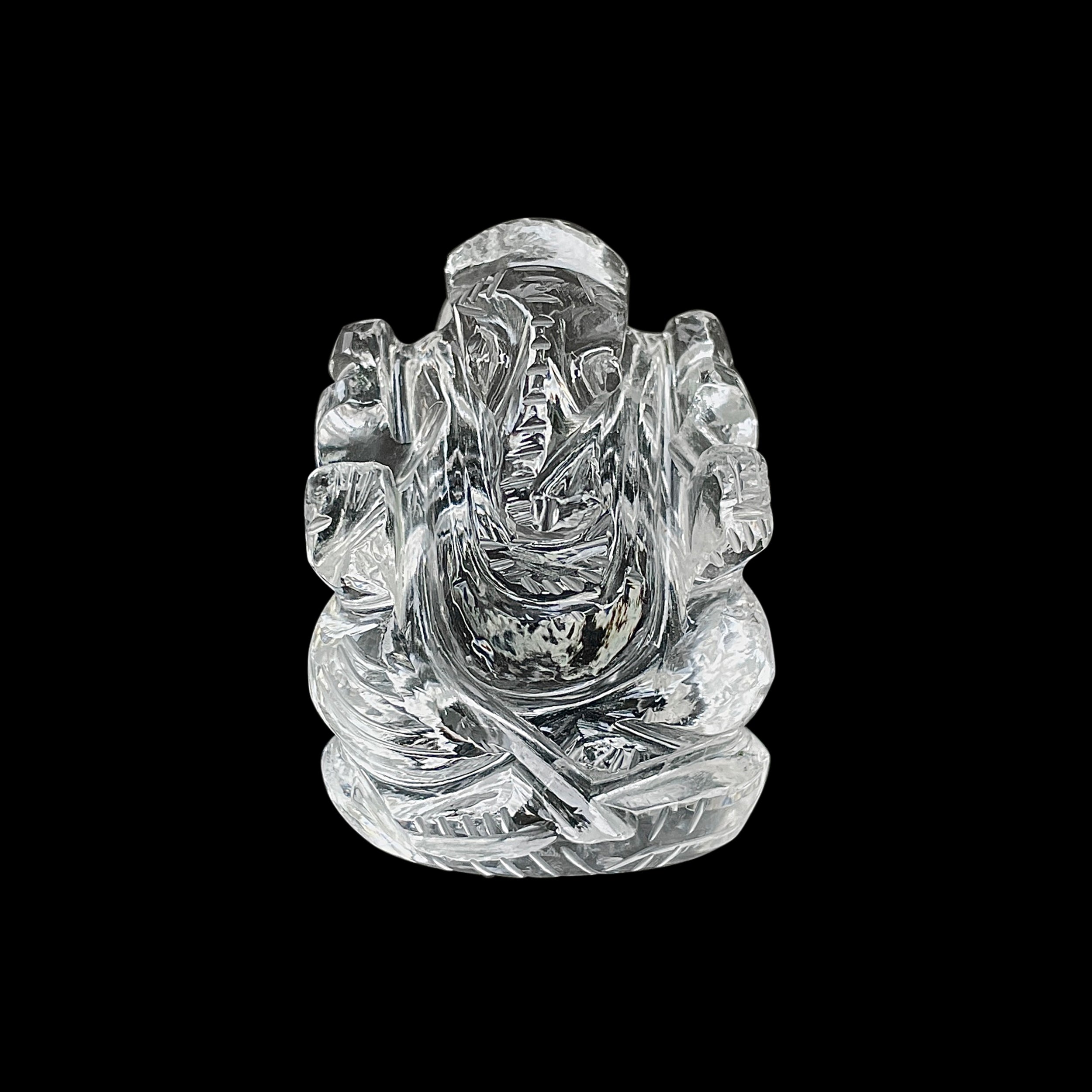 รูปเคารพพระพิฆเนศคริสตัลควอตซ์ 258 กะรัต สูง 4.5 ซม.(CST-MRT-52.)