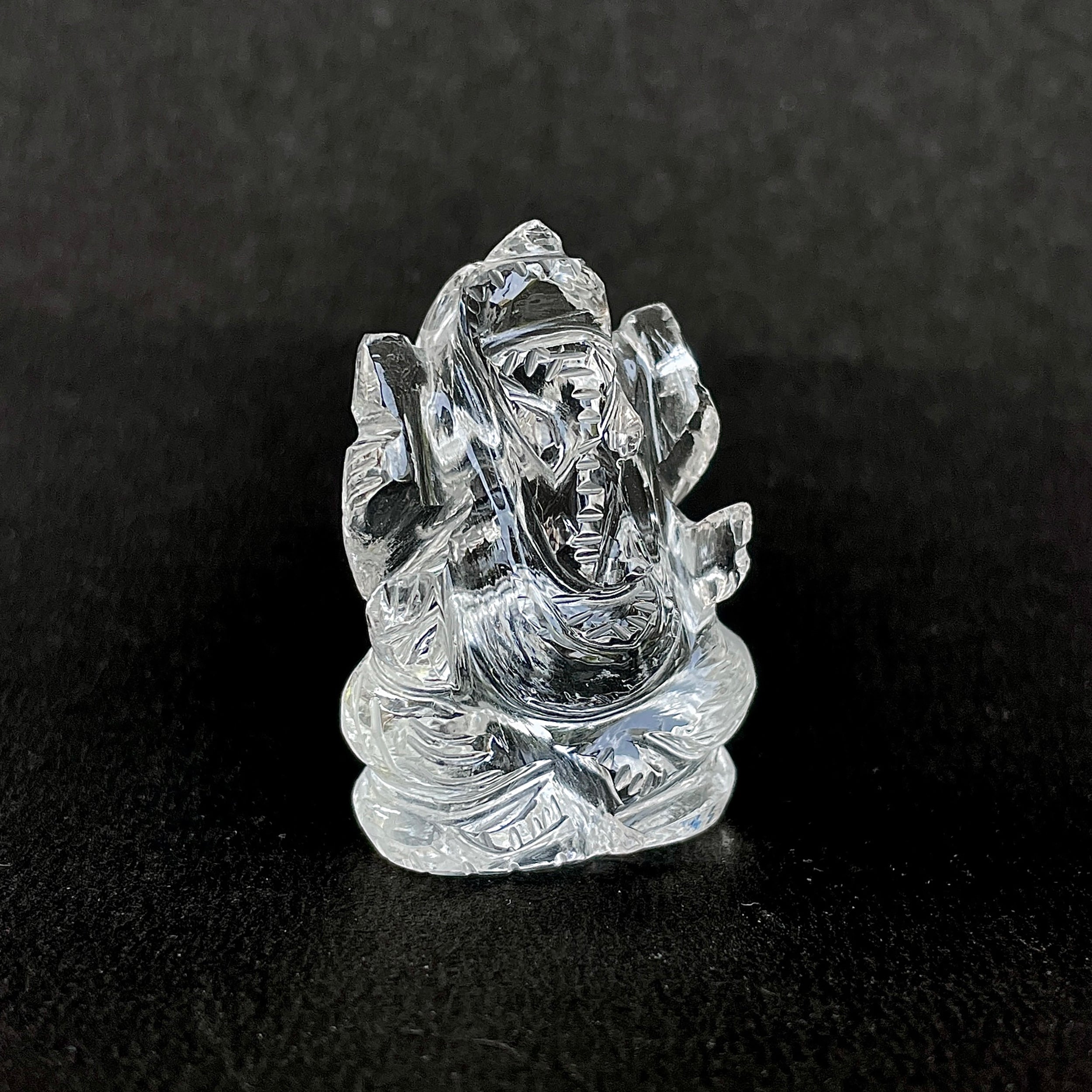 Crystal Quartz Ganesha Idol 112.5 Carat Idol Height-3.8 CM-(CST-MRT-55.)