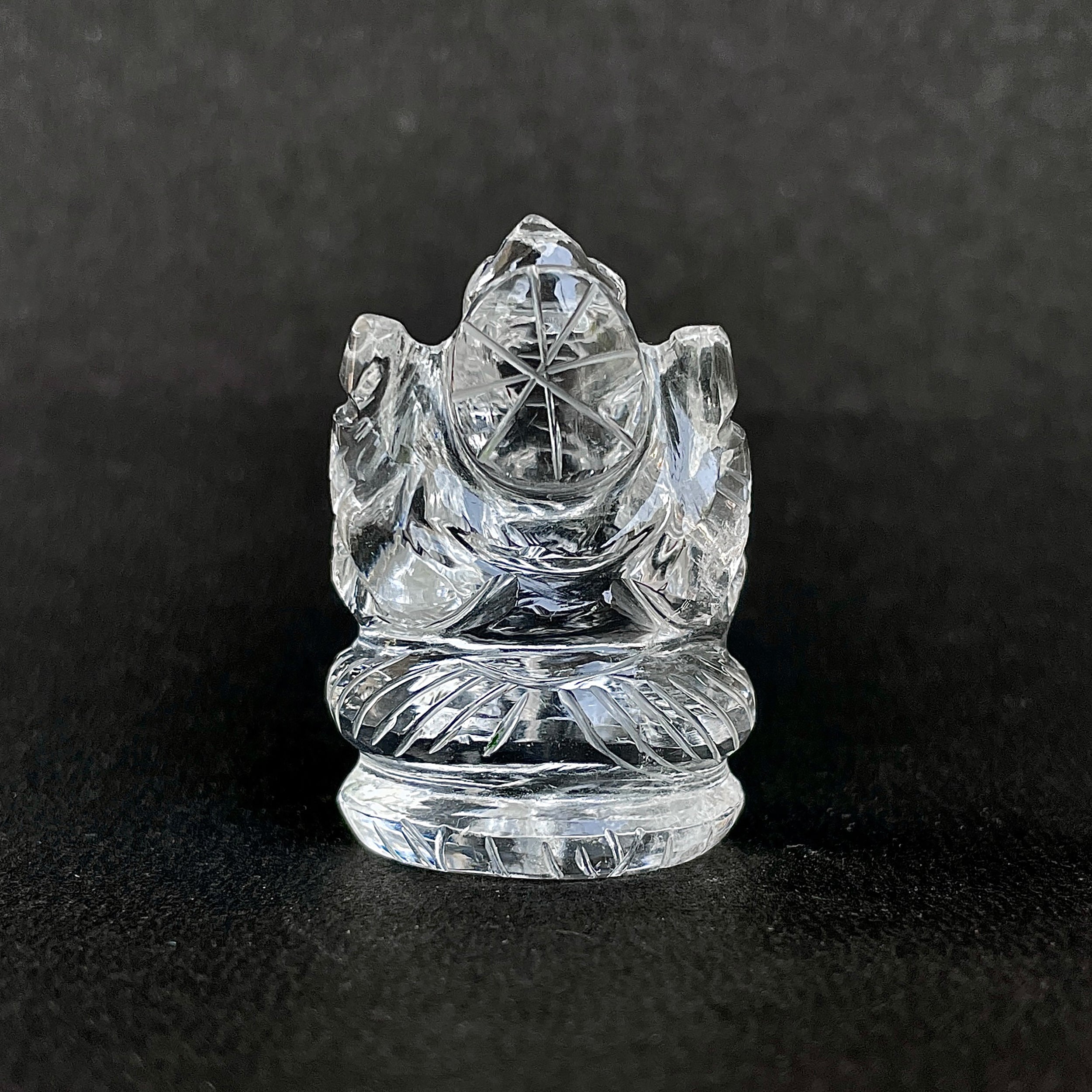 Crystal Quartz Ganesha Idol 112.5 Carat Idol Height-3.8 CM-(CST-MRT-55.)