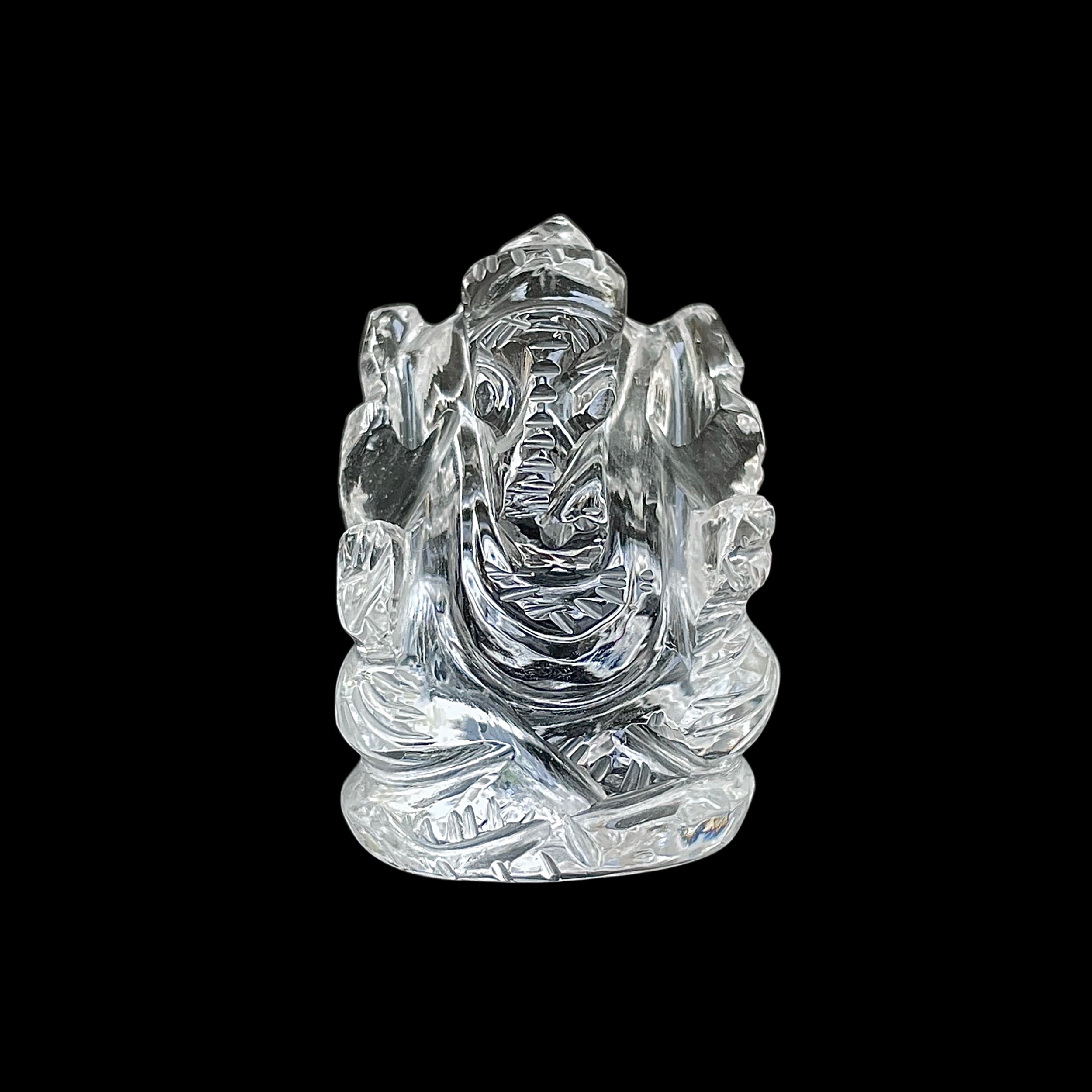 Crystal Quartz Ganesha Idol 113 Carat Idol Height-3.5 CM-(CST-MRT-56.)