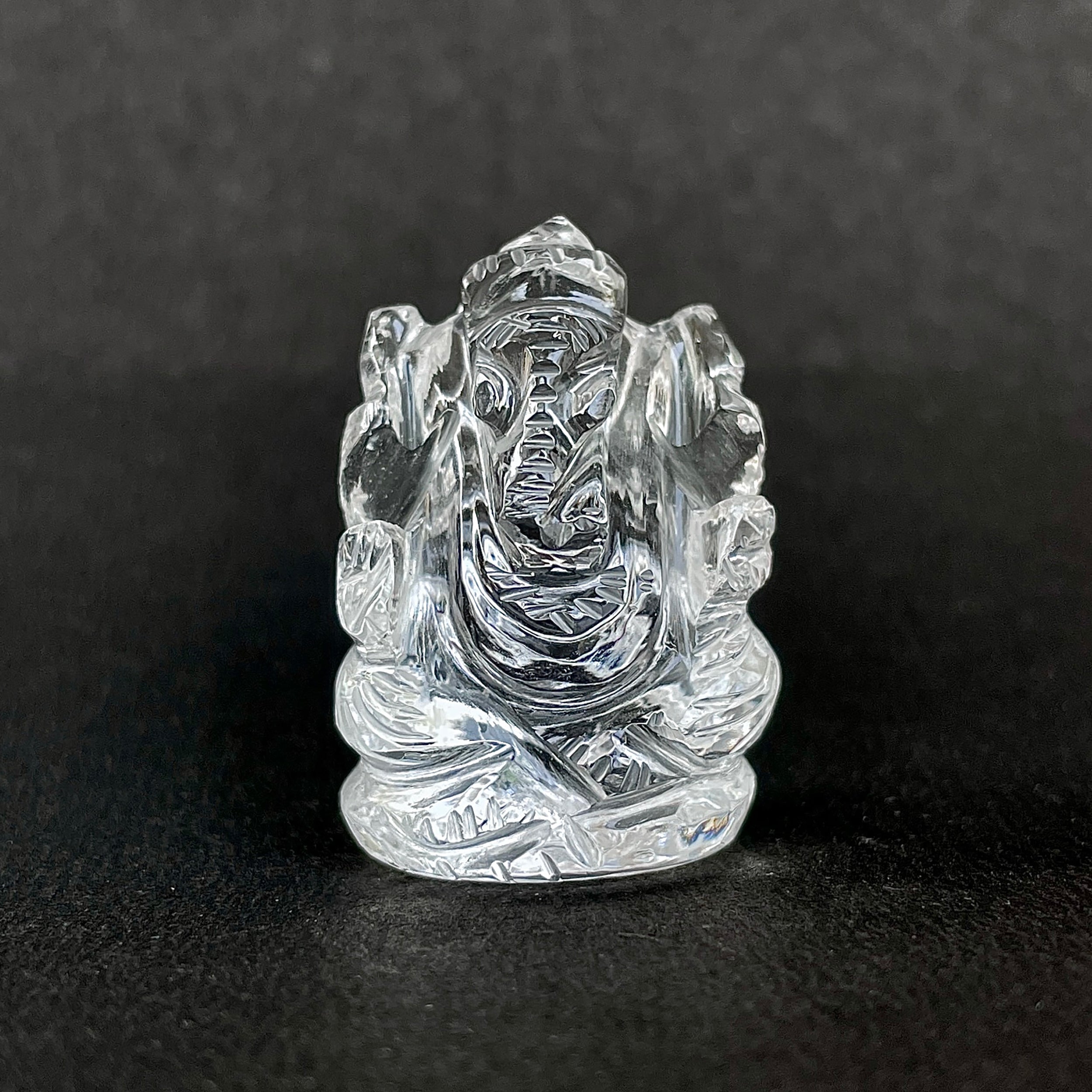 Crystal Quartz Ganesha Idol 113 Carat Idol Height-3.5 CM-(CST-MRT-56.)