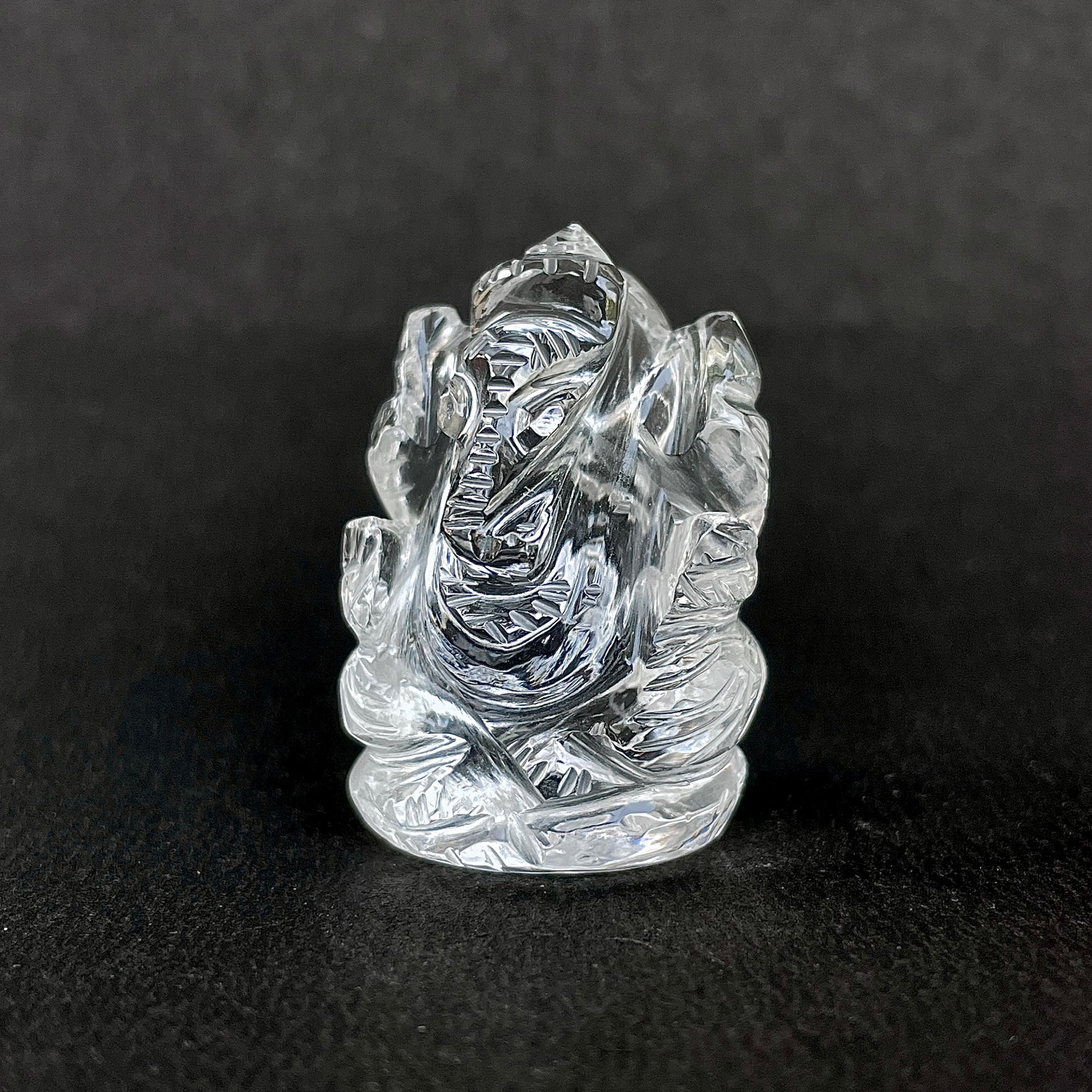 Crystal Quartz Ganesha Idol 113 Carat Idol Height-3.5 CM-(CST-MRT-56.)