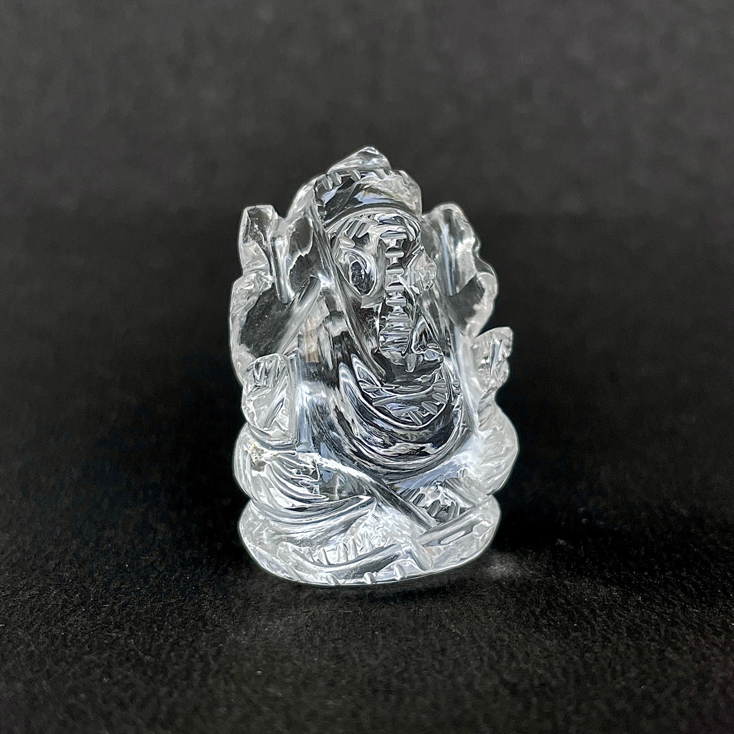 Crystal Quartz Ganesha Idol 113 Carat Idol Height-3.5 CM-(CST-MRT-56.)
