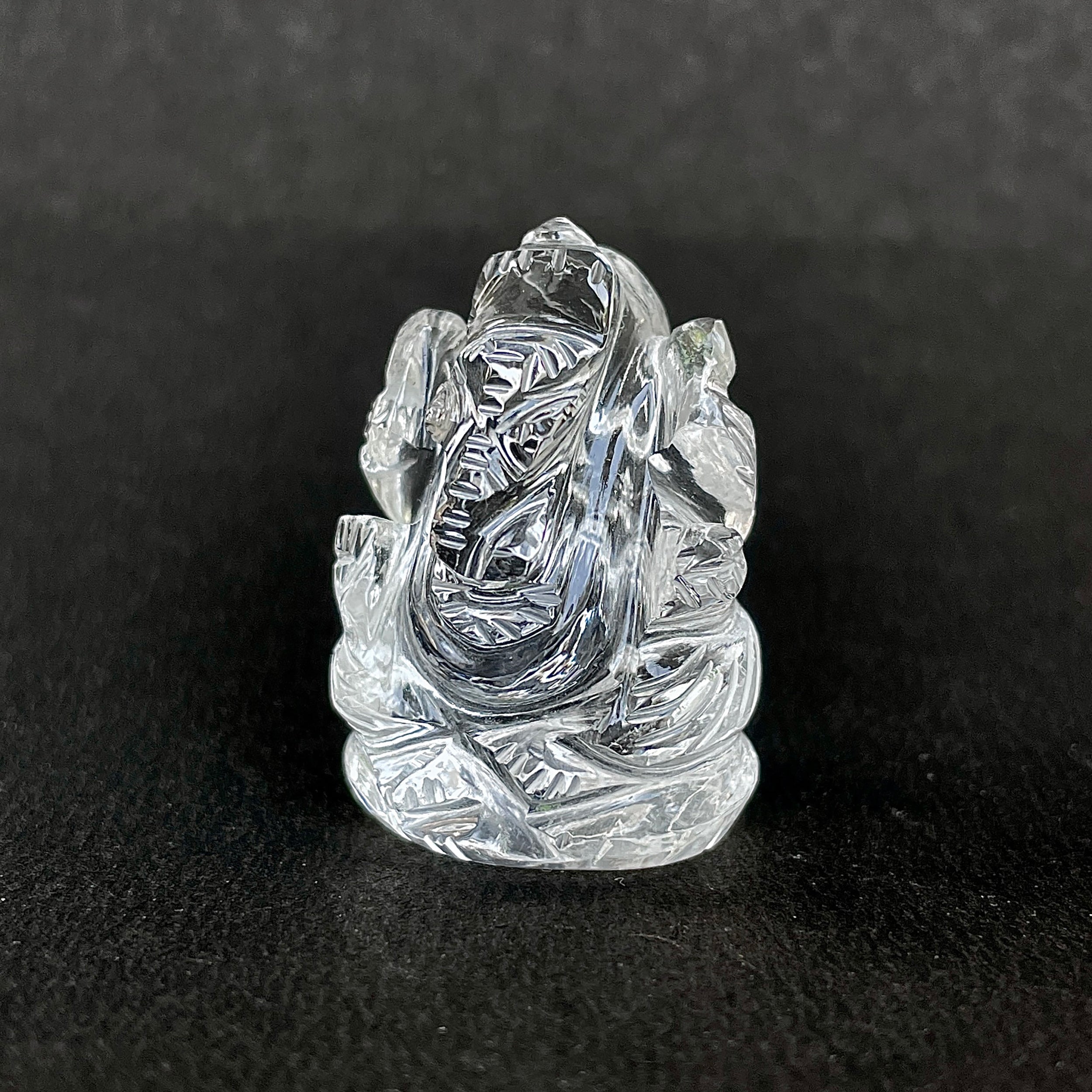 รูปเคารพพระพิฆเนศคริสตัลควอตซ์ 99 กะรัต สูง 3.3 ซม.(CST-MRT-57.)