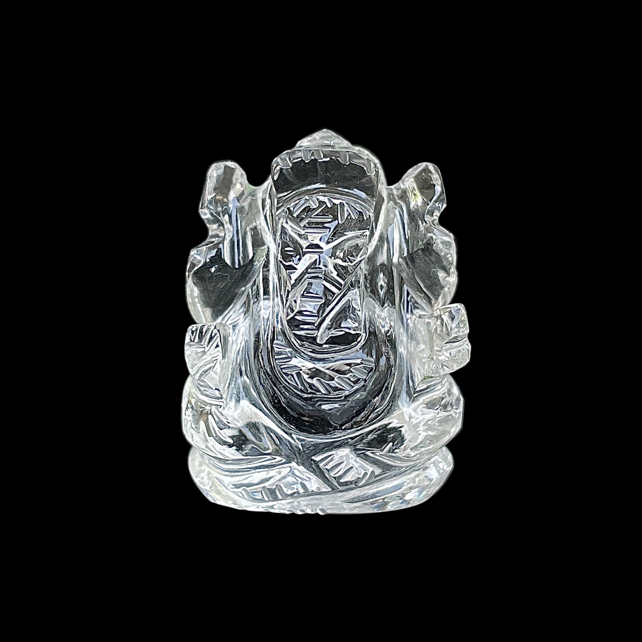 รูปเคารพพระพิฆเนศคริสตัลควอตซ์ 83 กะรัต สูง 3 ซม.(CST-MRT-58.)