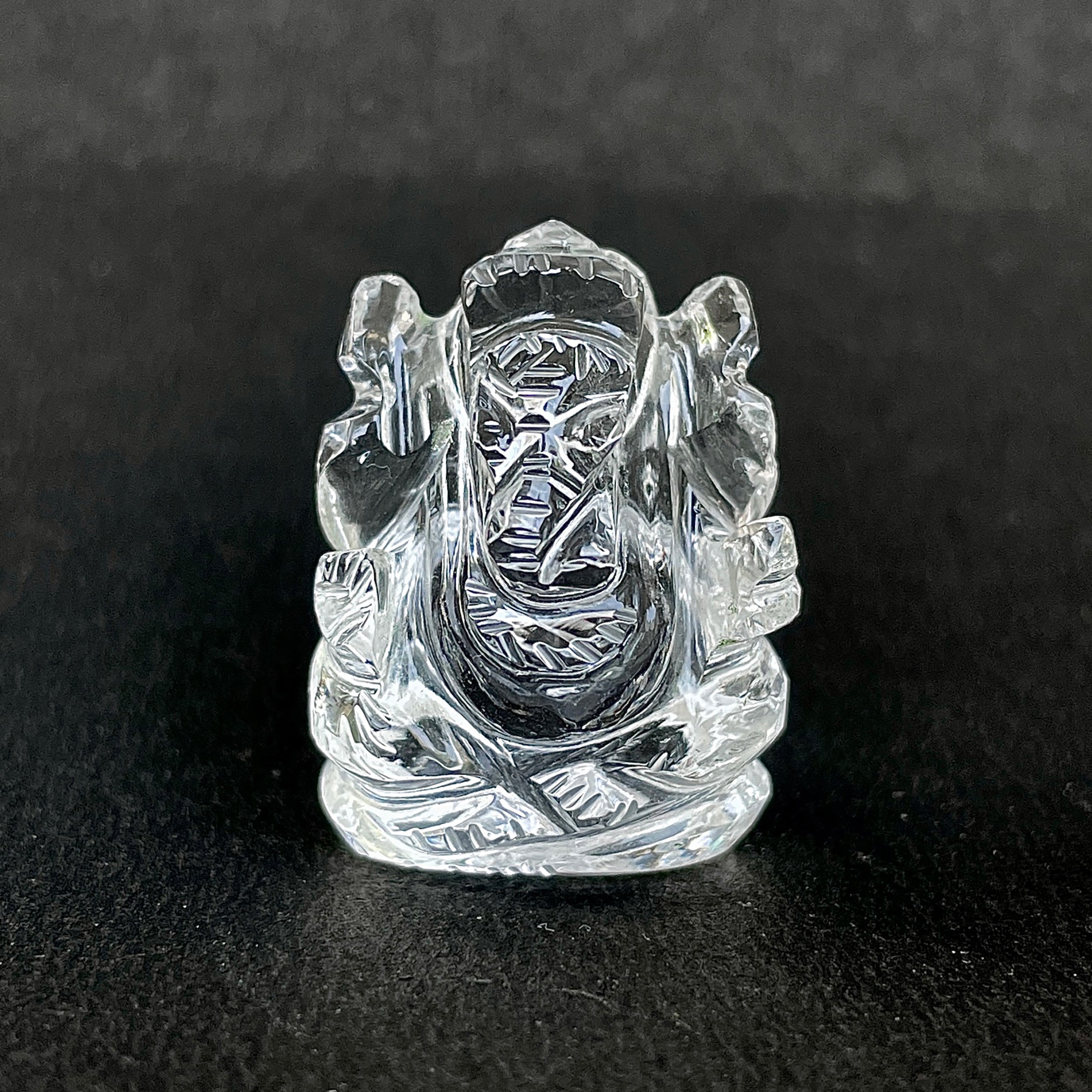 รูปเคารพพระพิฆเนศคริสตัลควอตซ์ 83 กะรัต สูง 3 ซม.(CST-MRT-58.)