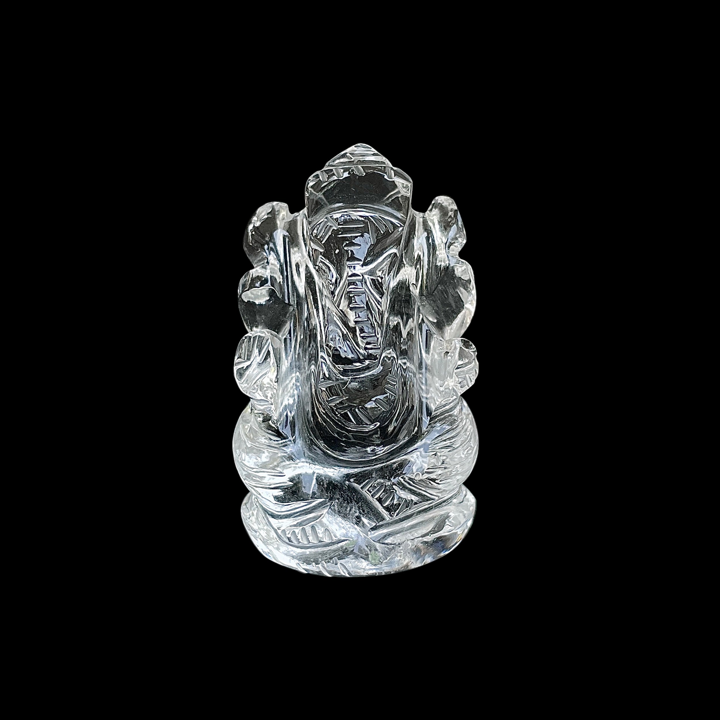 Crystal Quartz Ganesha Idol 127.5 Carat Idol Height-4 CM-(CST-MRT-59.)