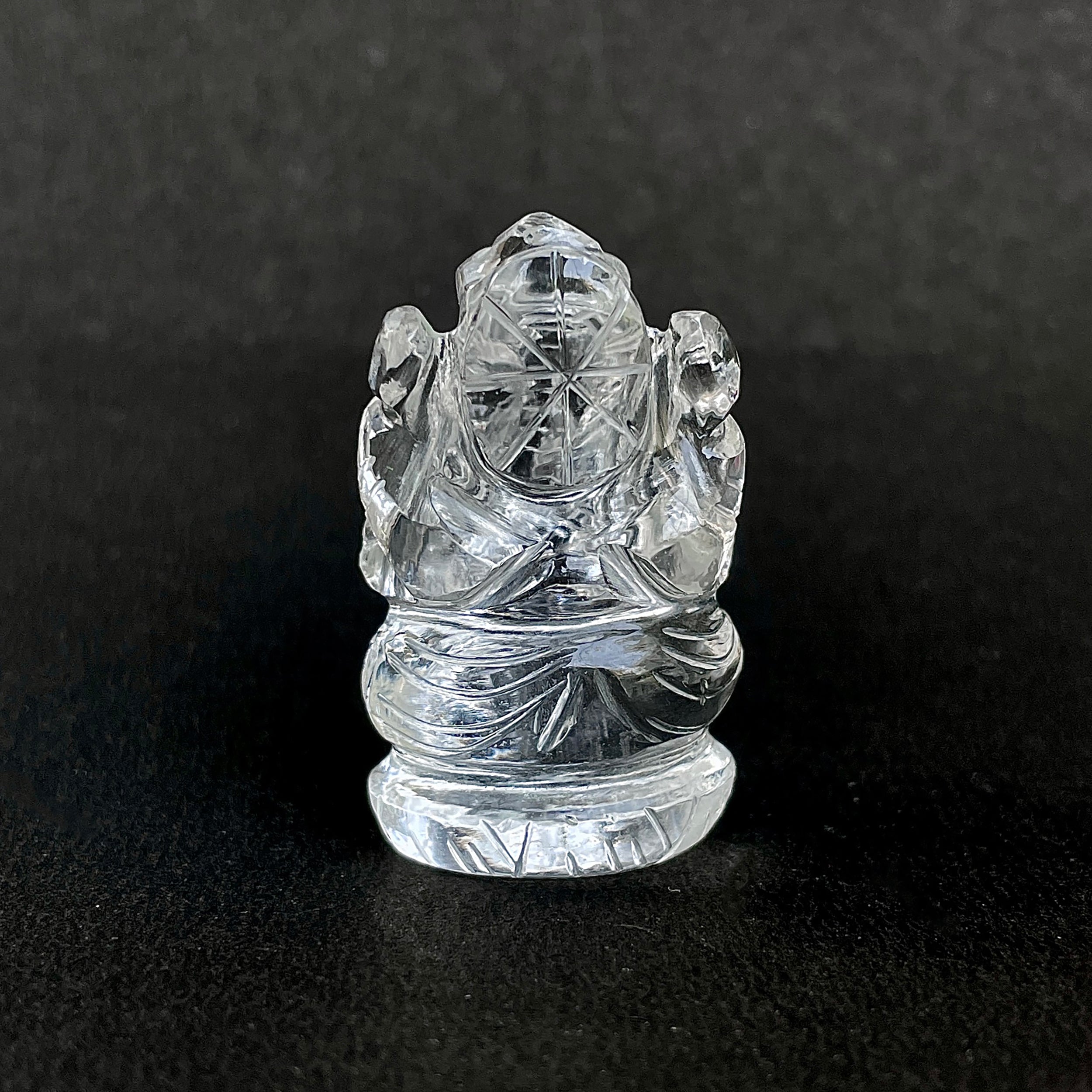 Crystal Quartz Ganesha Idol 127.5 Carat Idol Height-4 CM-(CST-MRT-59.)