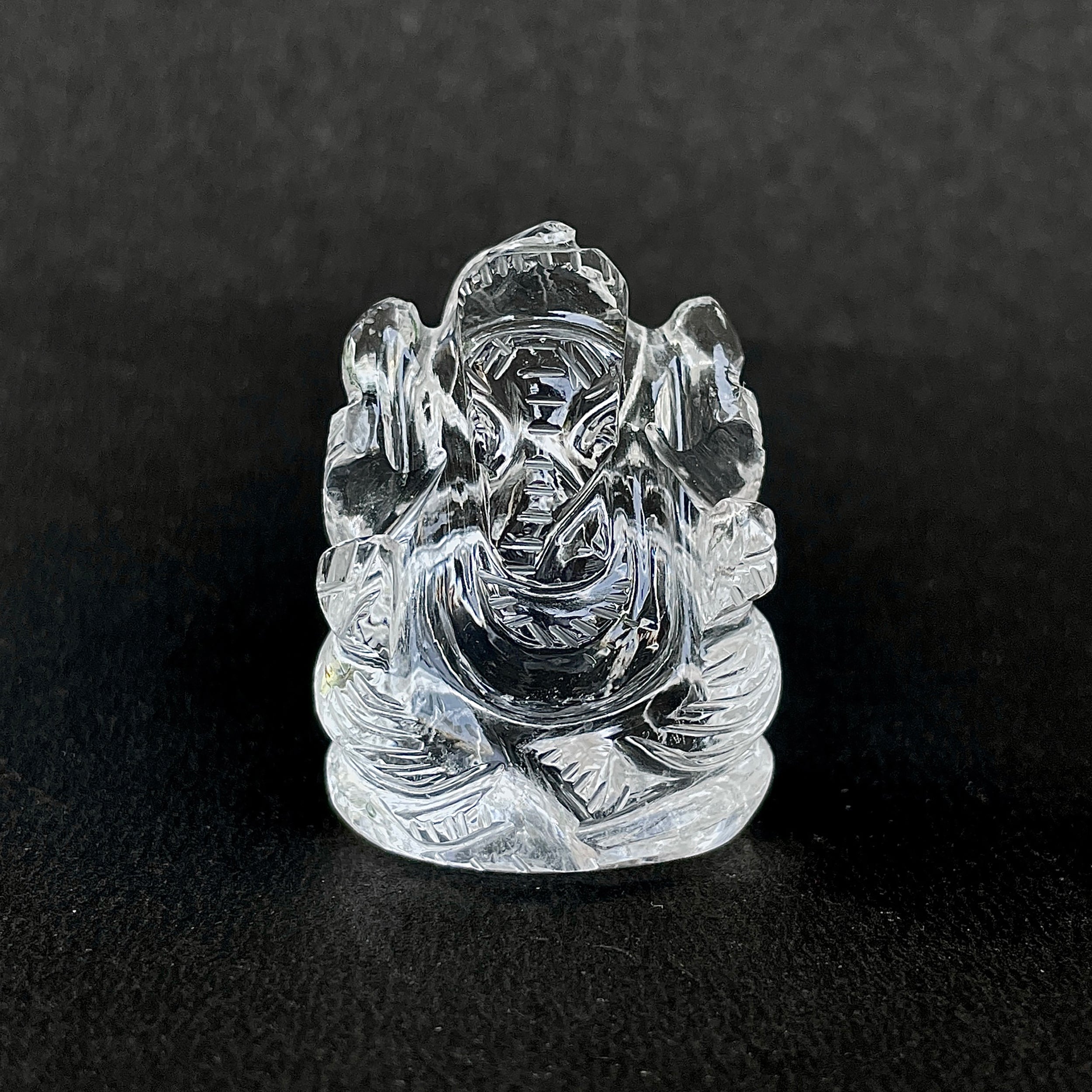 รูปเคารพพระพิฆเนศคริสตัลควอตซ์ 184 กะรัต สูง 4 ซม.(CST-MRT-60.)