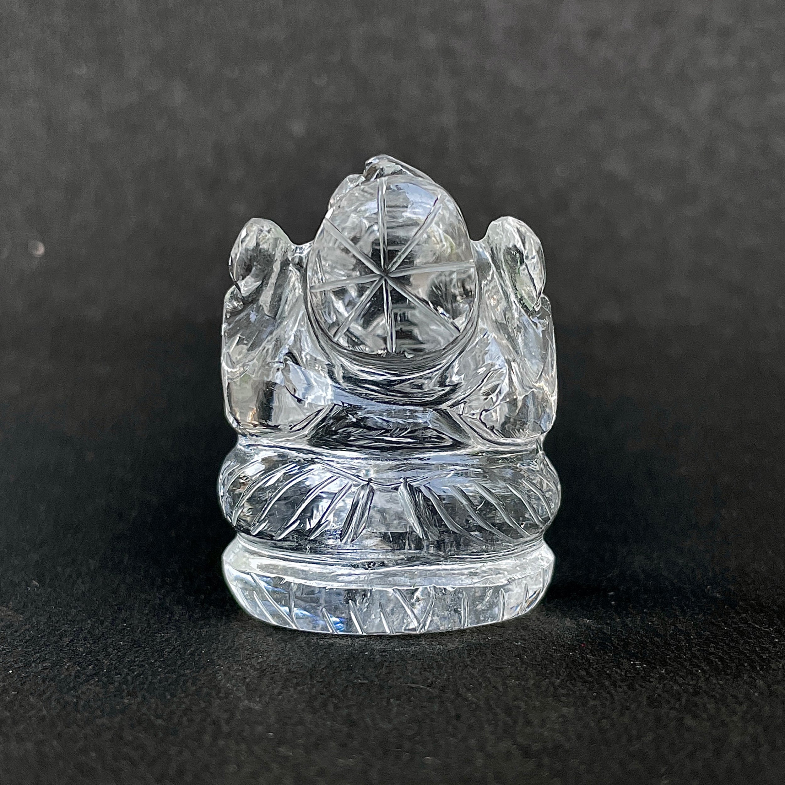 รูปเคารพพระพิฆเนศคริสตัลควอตซ์ 184 กะรัต สูง 4 ซม.(CST-MRT-60.)