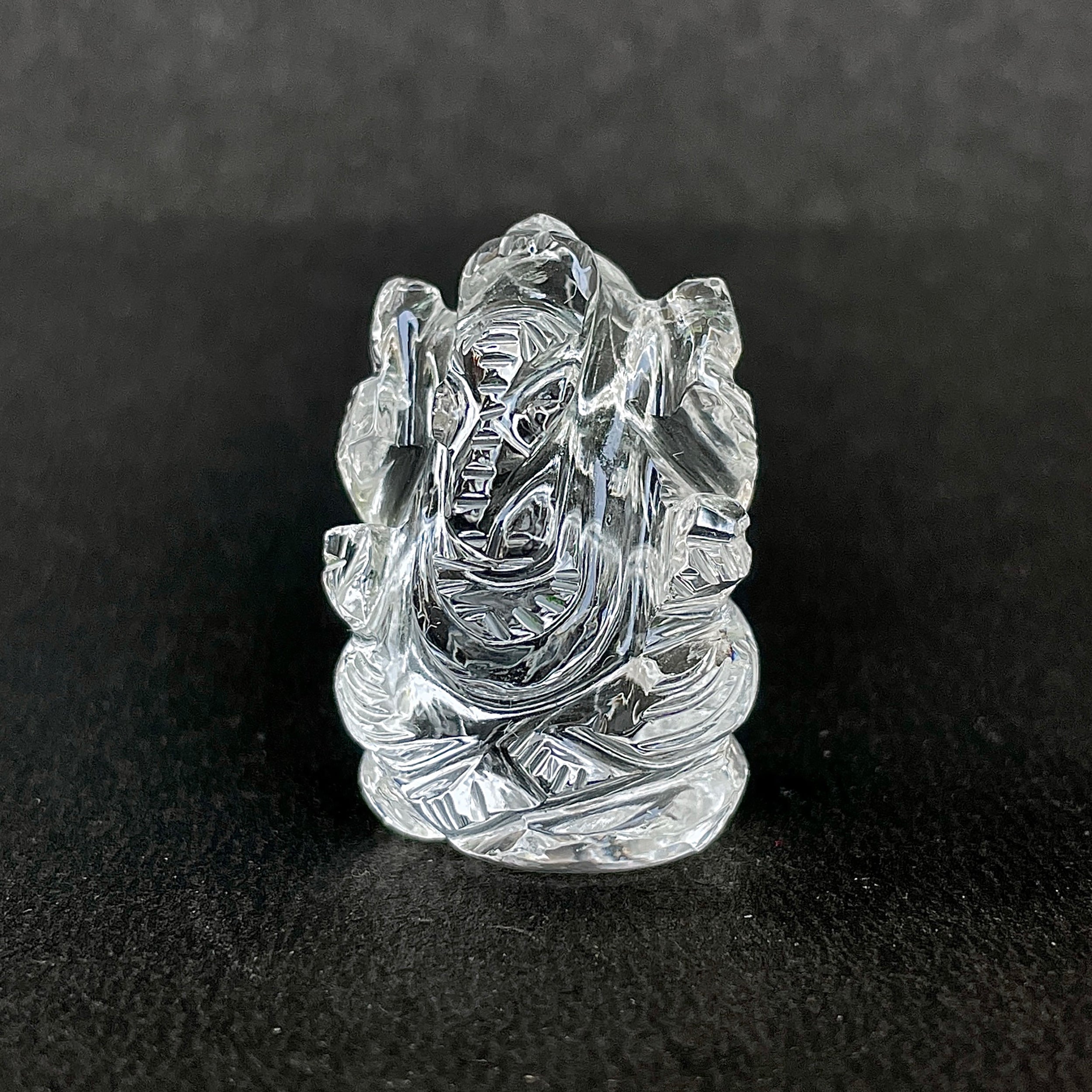 รูปเคารพพระพิฆเนศคริสตัลควอตซ์ 82 กะรัต สูง 3 ซม.(CST-MRT-62.)