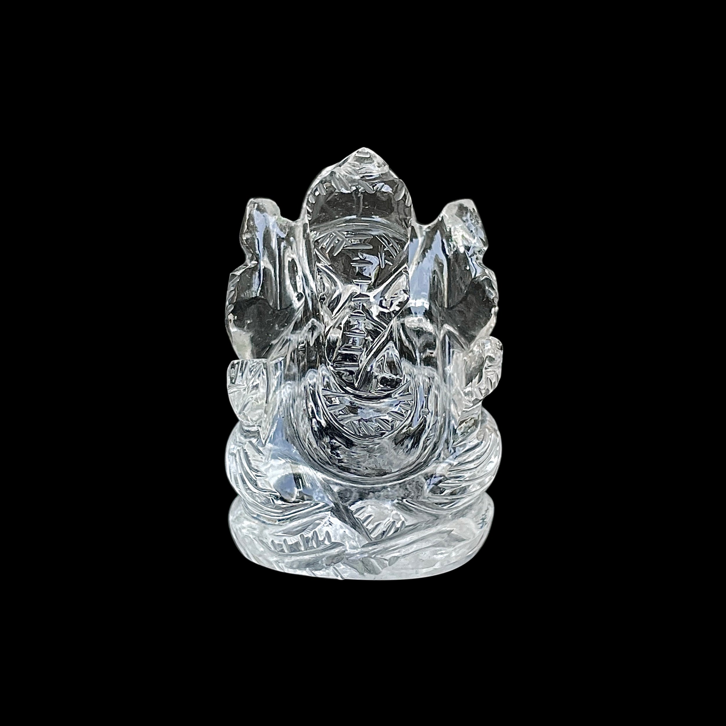 Crystal Quartz Ganesha Idol 137 Carat Idol Height-3.8 CM-(CST-MRT-63.)