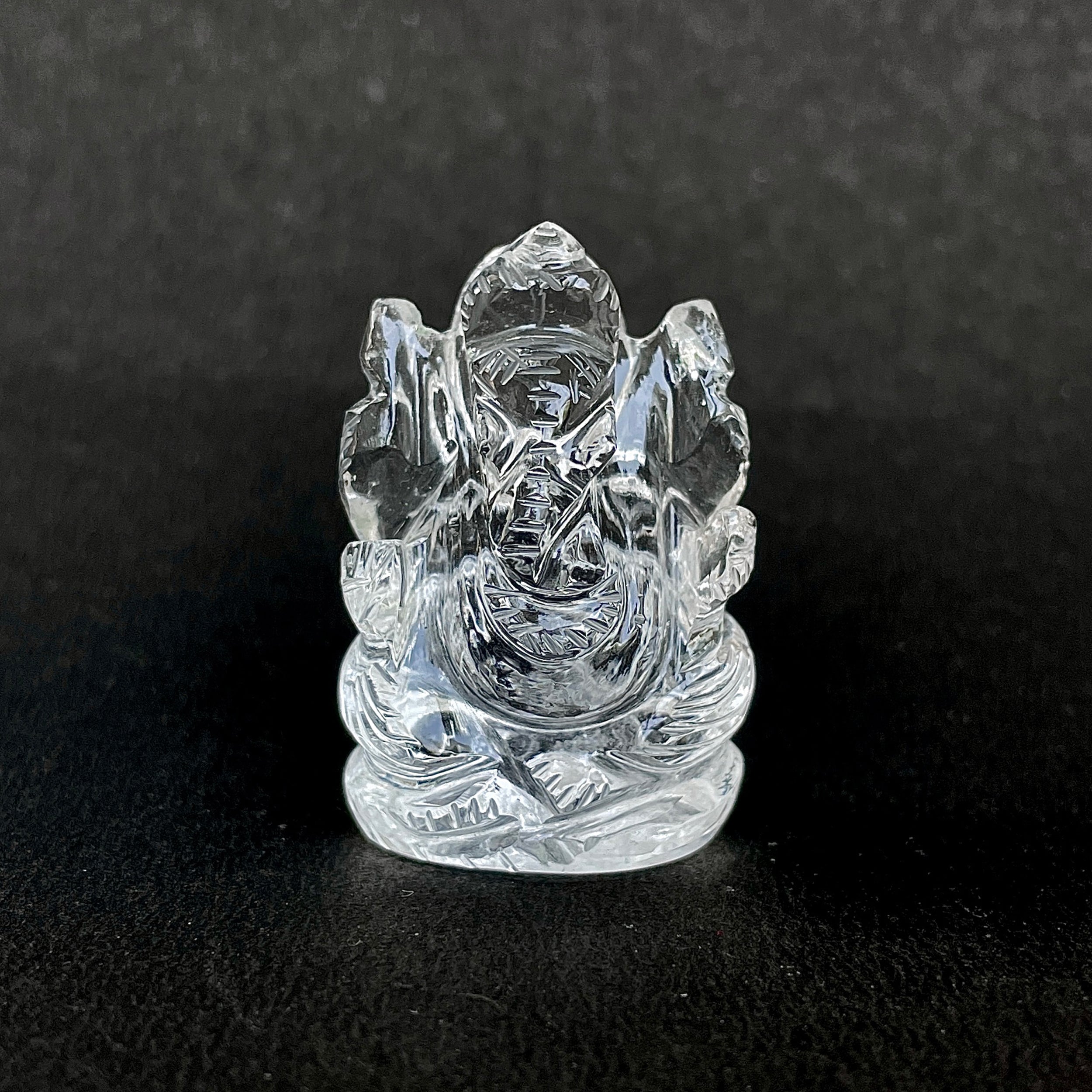 Crystal Quartz Ganesha Idol 137 Carat Idol Height-3.8 CM-(CST-MRT-63.)