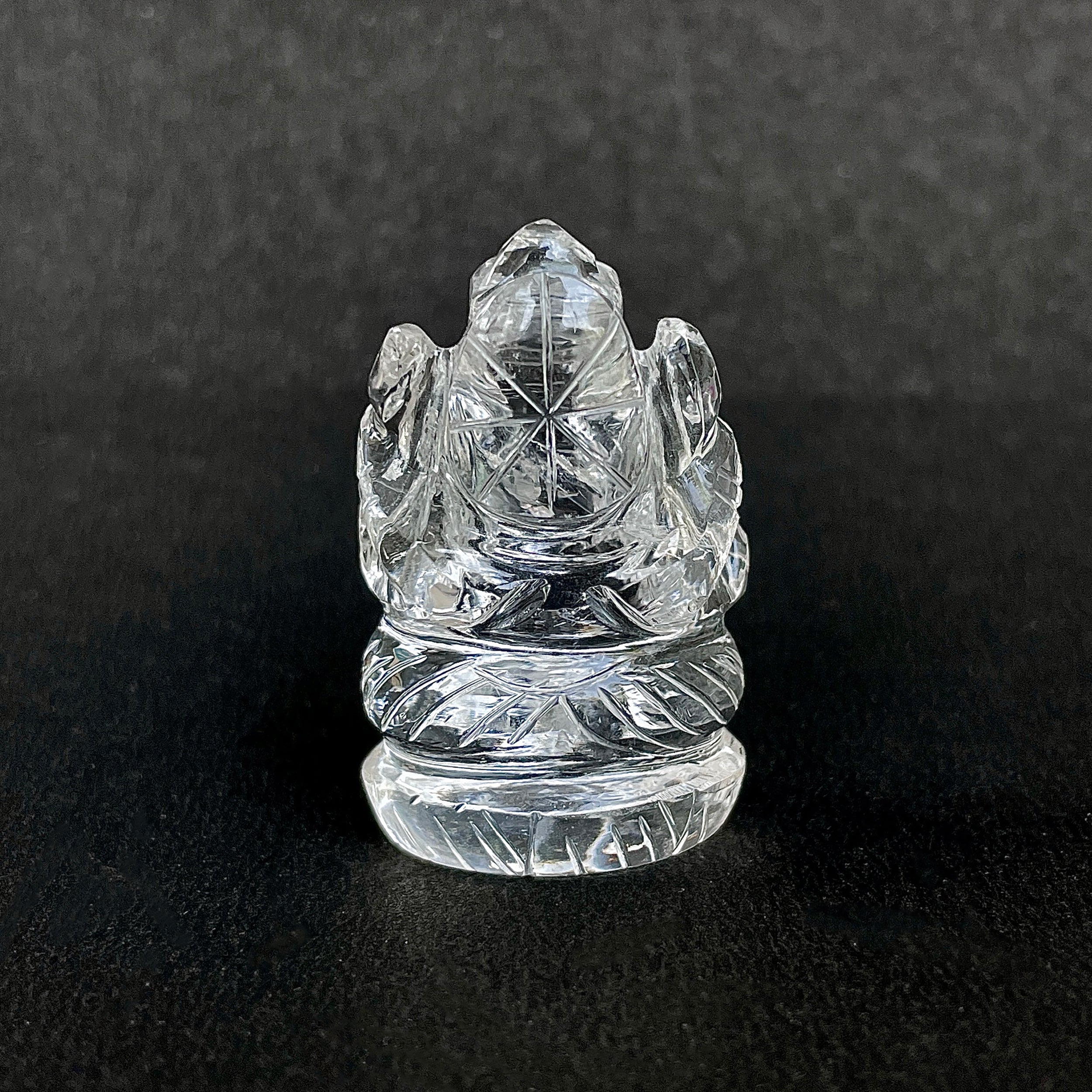 Crystal Quartz Ganesha Idol 128.5 Carat Idol Height-4 CM-(CST-MRT-64.)