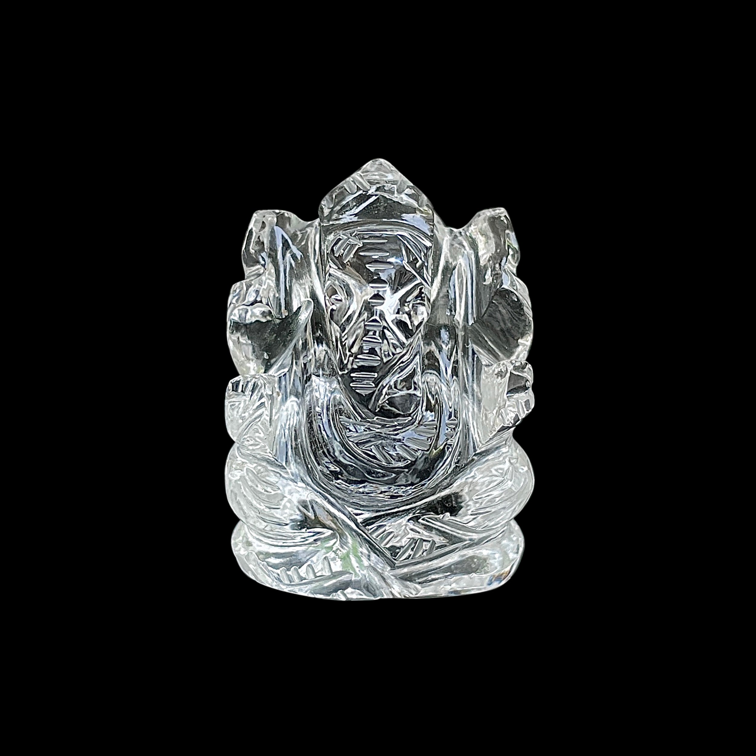 Crystal Quartz Ganesha Idol 103.5 Carat Idol Height-3.3 CM-(CST-MRT-66.)