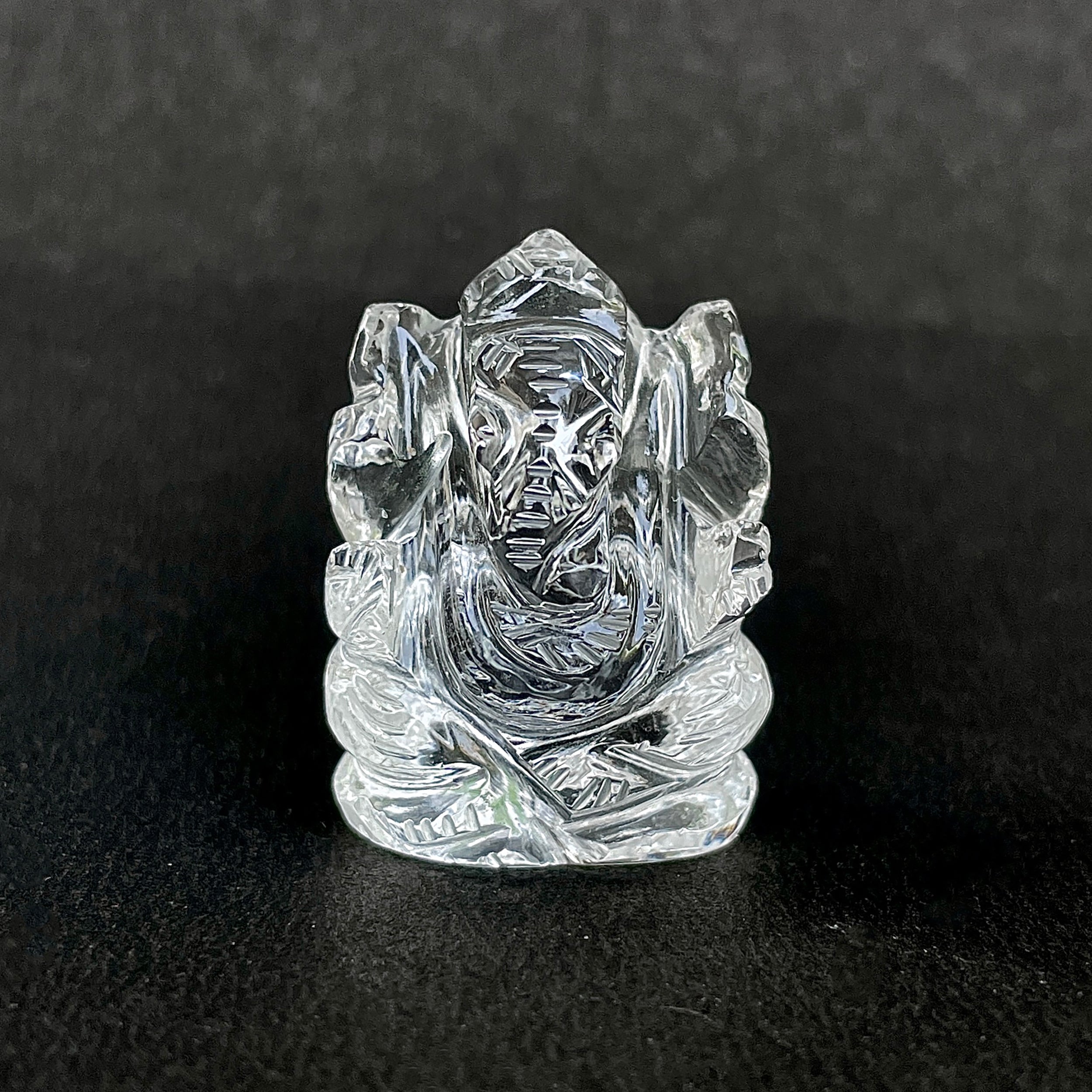 Crystal Quartz Ganesha Idol 103.5 Carat Idol Height-3.3 CM-(CST-MRT-66.)