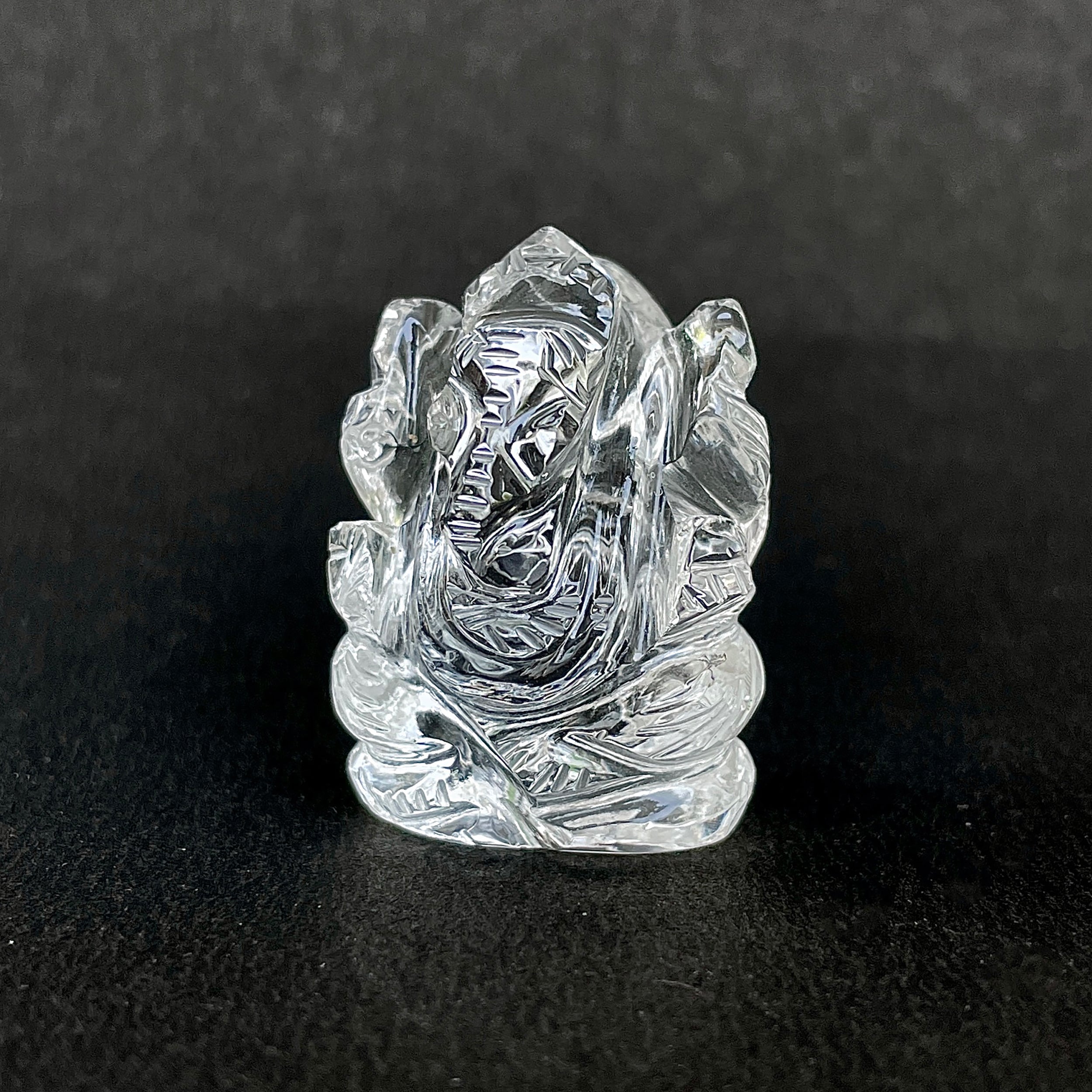 Crystal Quartz Ganesha Idol 103.5 Carat Idol Height-3.3 CM-(CST-MRT-66.)