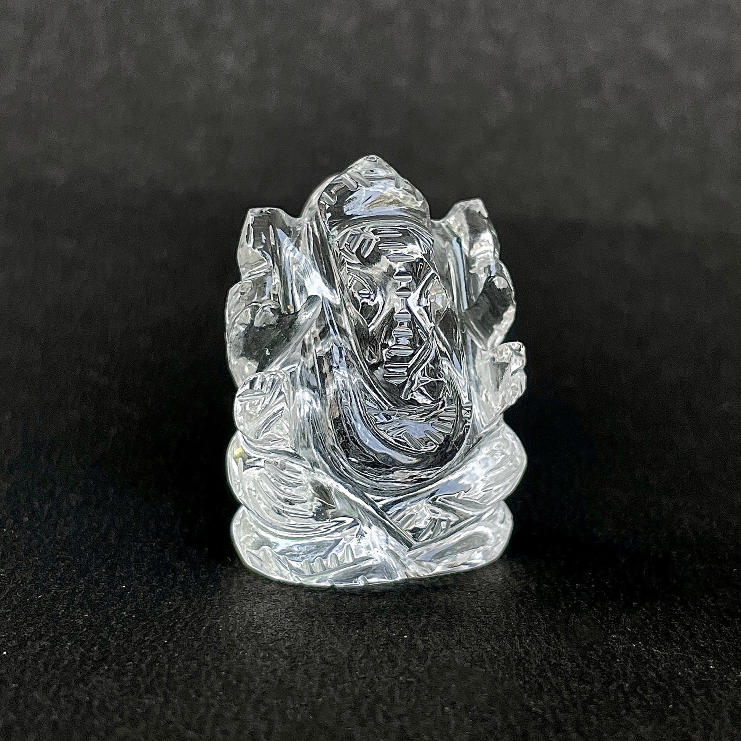 Crystal Quartz Ganesha Idol 103.5 Carat Idol Height-3.3 CM-(CST-MRT-66.)