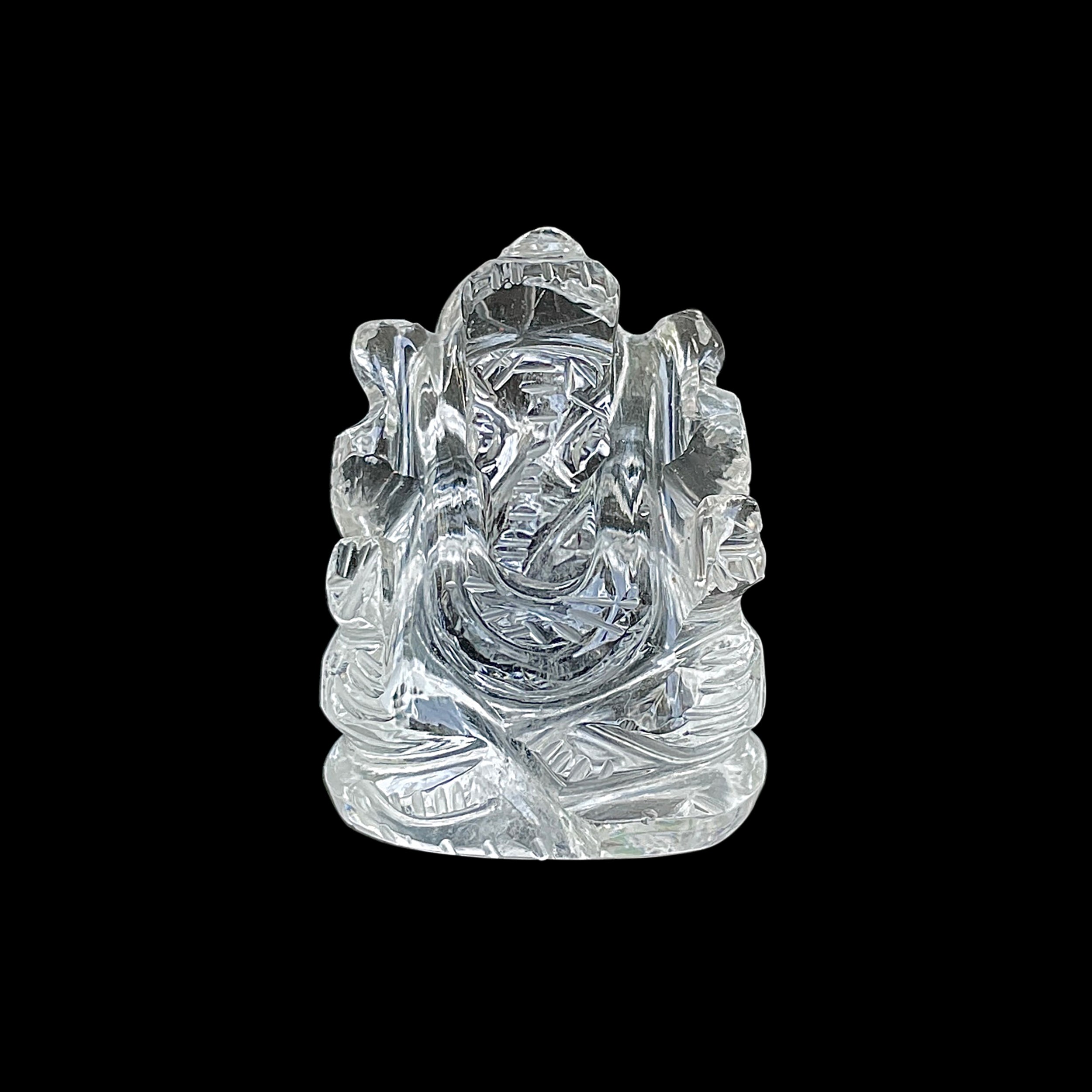 รูปเคารพพระพิฆเนศคริสตัลควอตซ์ 89 กะรัต สูง 3 ซม.(CST-MRT-67.)