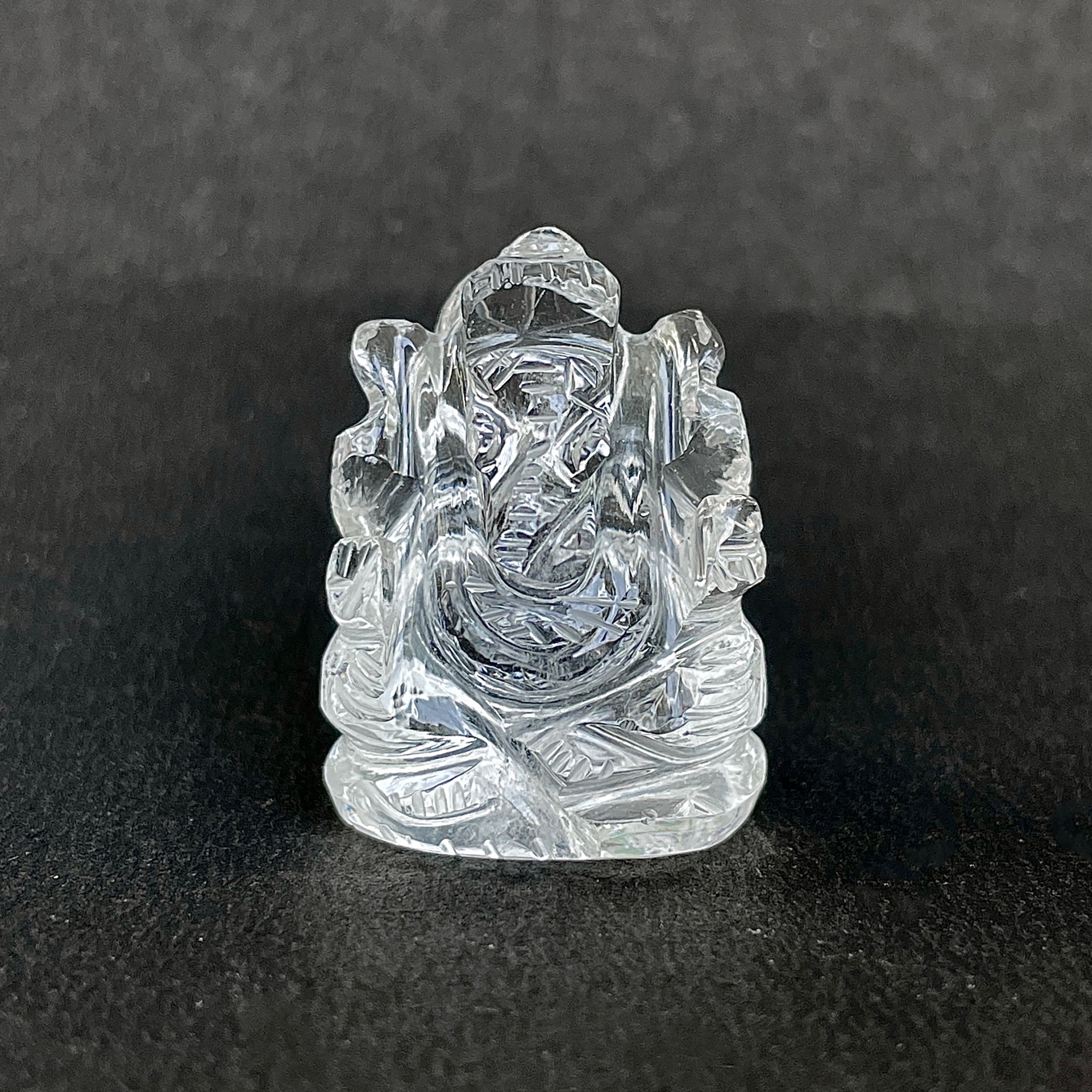 รูปเคารพพระพิฆเนศคริสตัลควอตซ์ 89 กะรัต สูง 3 ซม.(CST-MRT-67.)