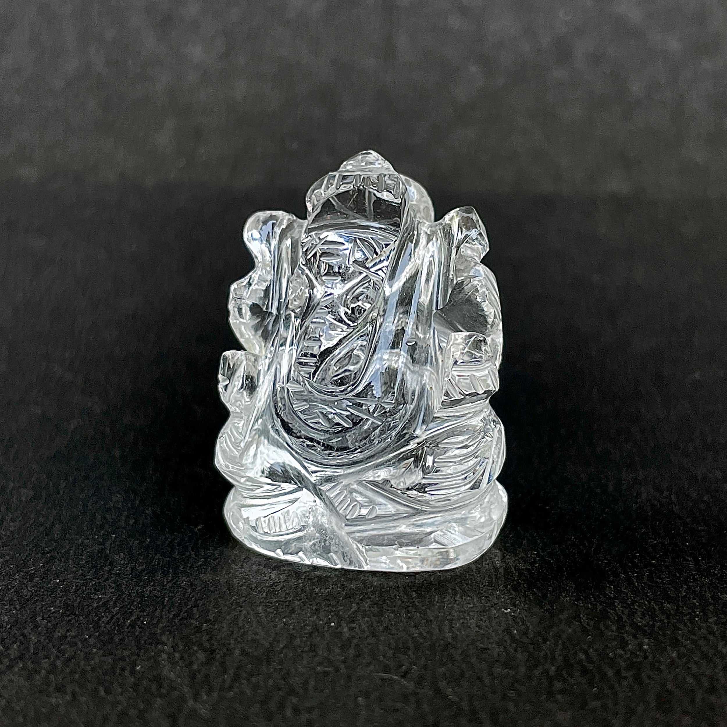 รูปเคารพพระพิฆเนศคริสตัลควอตซ์ 89 กะรัต สูง 3 ซม.(CST-MRT-67.)