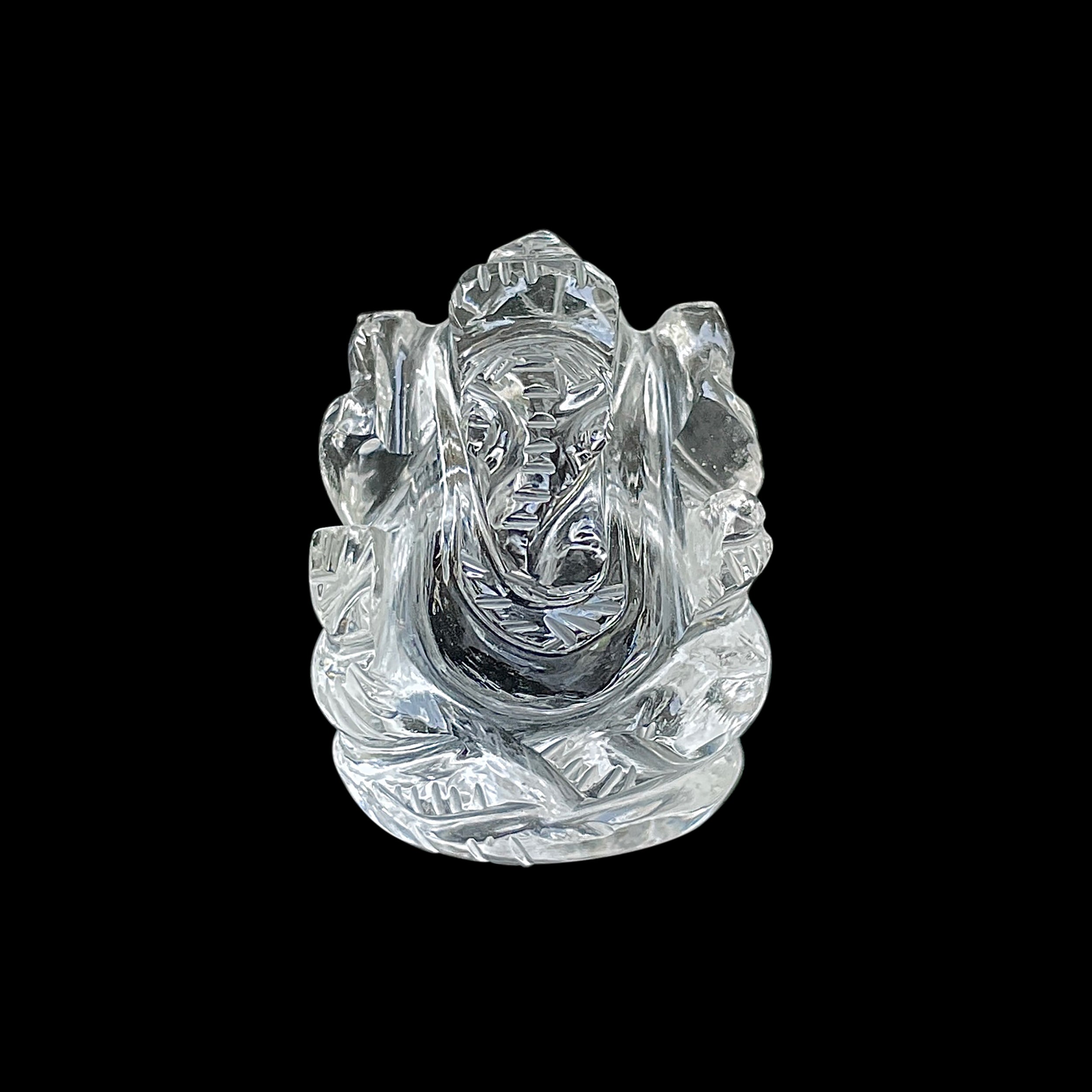 Crystal Quartz Ganesha Idol 109.5 Carat Idol Height-3.3 CM-(CST-MRT-68.)