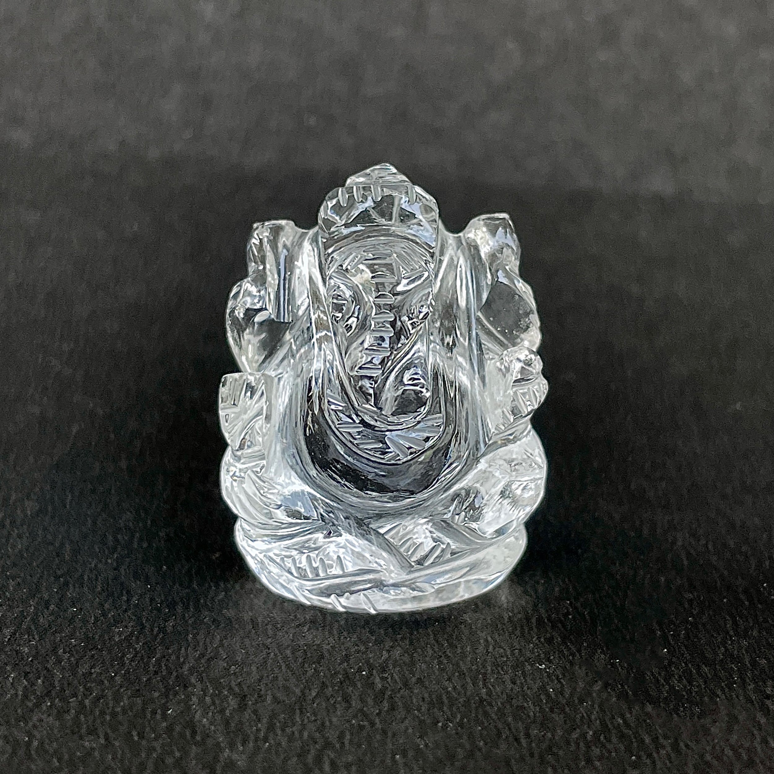 Crystal Quartz Ganesha Idol 109.5 Carat Idol Height-3.3 CM-(CST-MRT-68.)