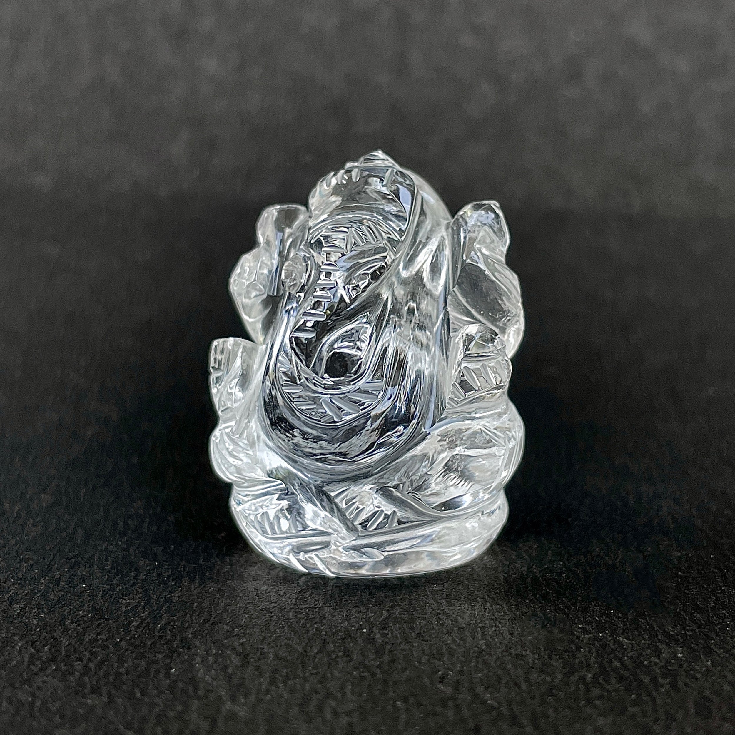 Crystal Quartz Ganesha Idol 109.5 Carat Idol Height-3.3 CM-(CST-MRT-68.)