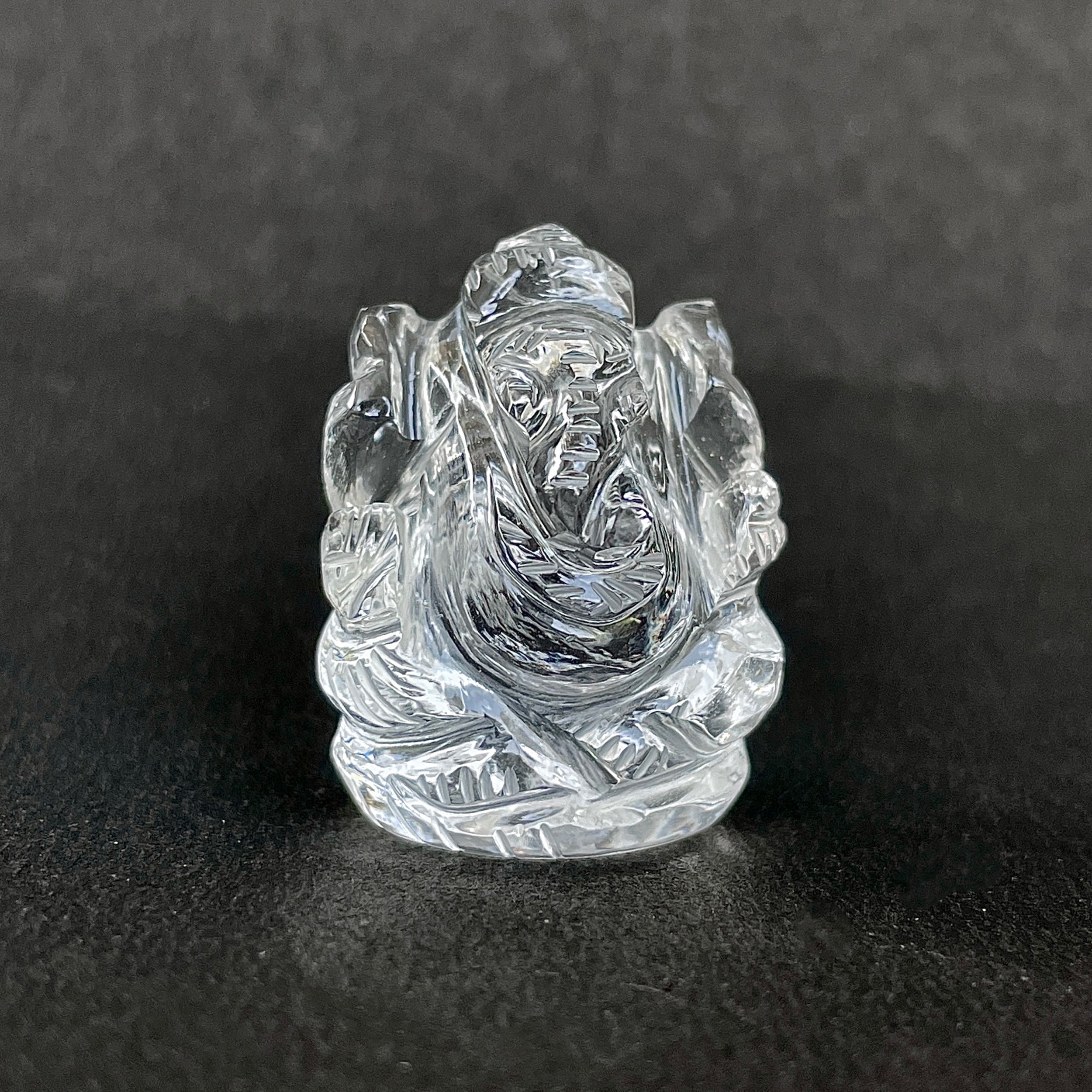 Crystal Quartz Ganesha Idol 109.5 Carat Idol Height-3.3 CM-(CST-MRT-68.)