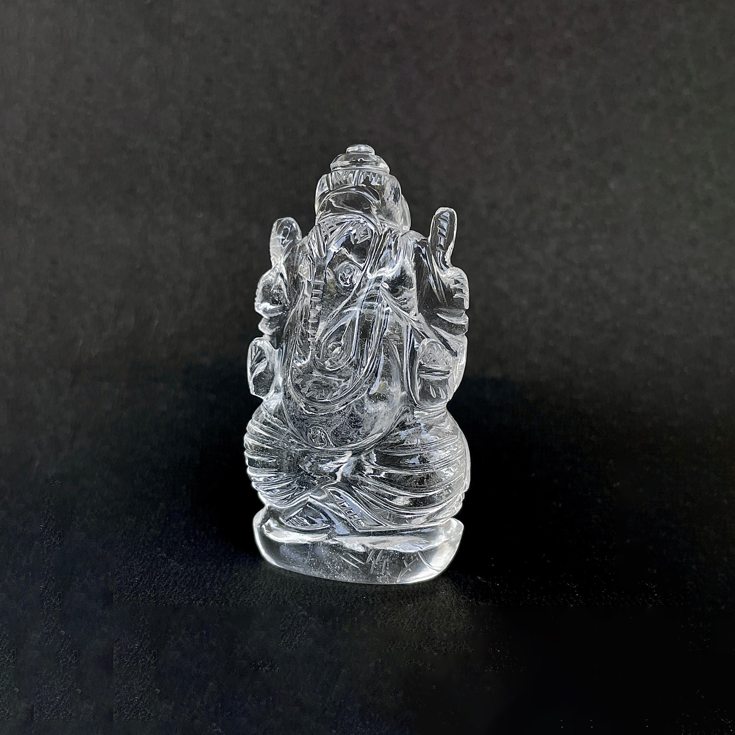 รูปเคารพพระพิฆเนศคริสตัลควอตซ์ 388 กะรัต สูง 6.8 ซม.(CST-MRT-71.)