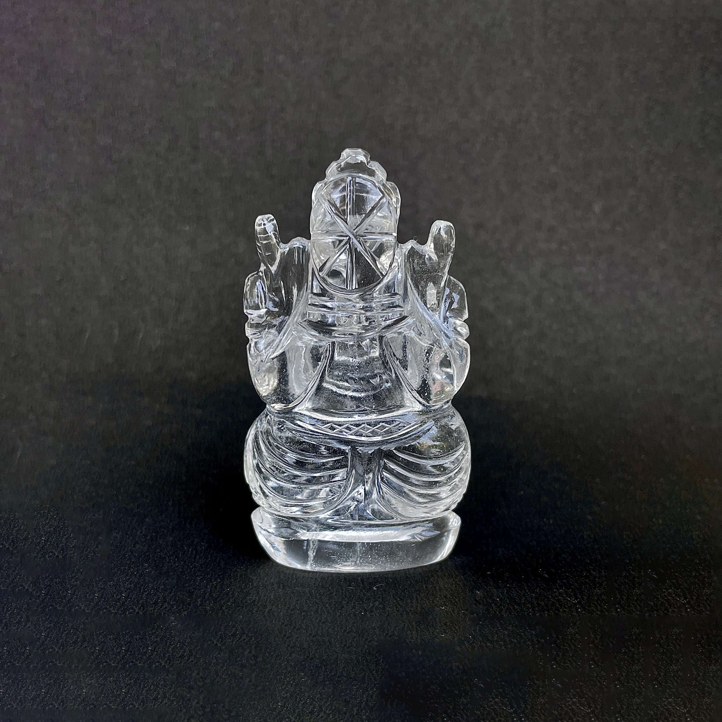 รูปเคารพพระพิฆเนศคริสตัลควอตซ์ 388 กะรัต สูง 6.8 ซม.(CST-MRT-71.)