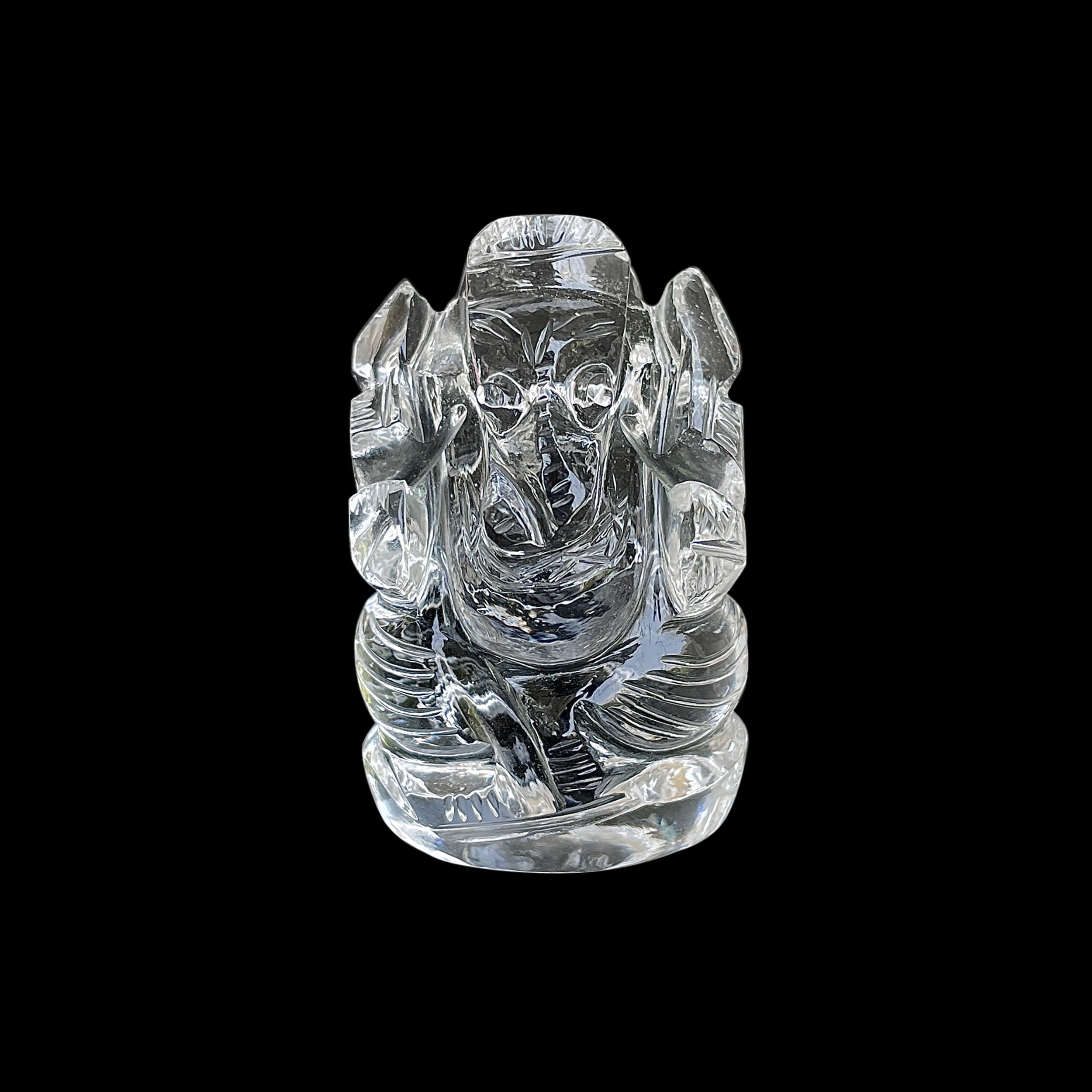 รูปเคารพพระพิฆเนศคริสตัลควอตซ์ 370.5 กะรัต สูง 5.3 ซม.(CST-MRT-72.)