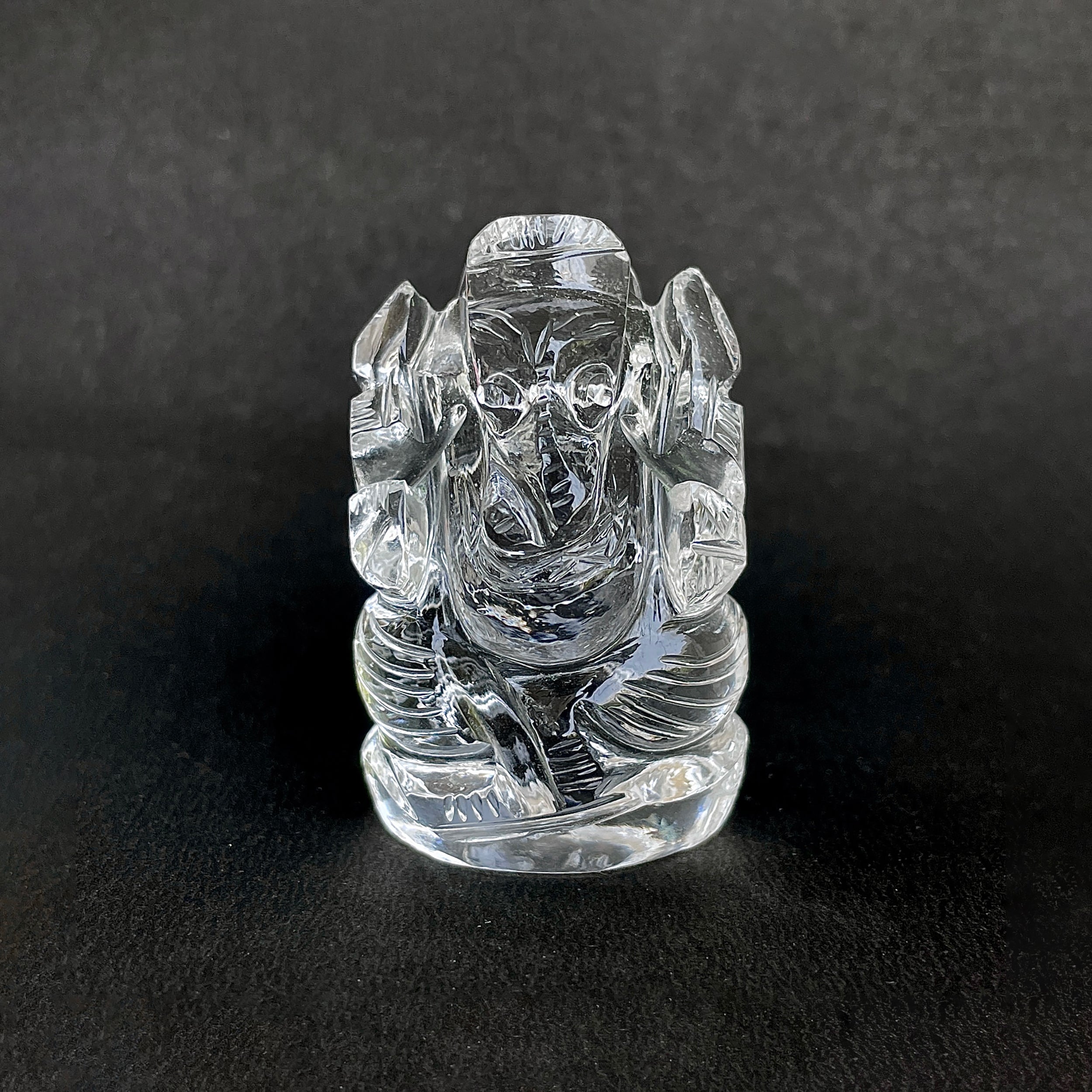 รูปเคารพพระพิฆเนศคริสตัลควอตซ์ 370.5 กะรัต สูง 5.3 ซม.(CST-MRT-72.)