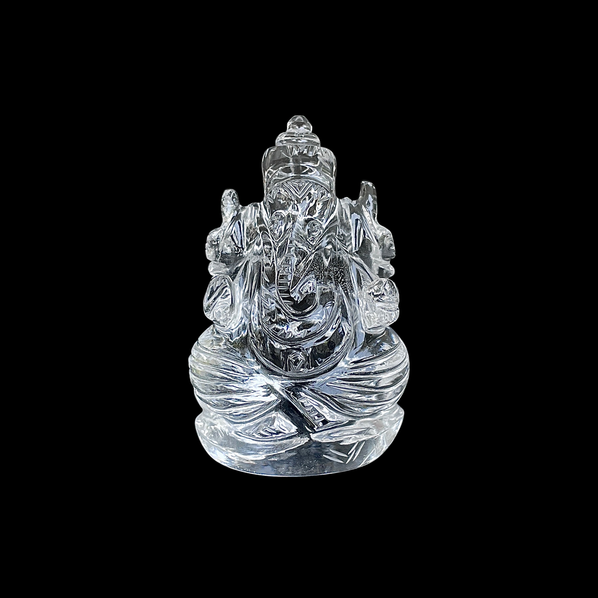 รูปเคารพพระพิฆเนศคริสตัลควอตซ์ 313 กะรัต สูง 5.3 ซม.(CST-MRT-73.)