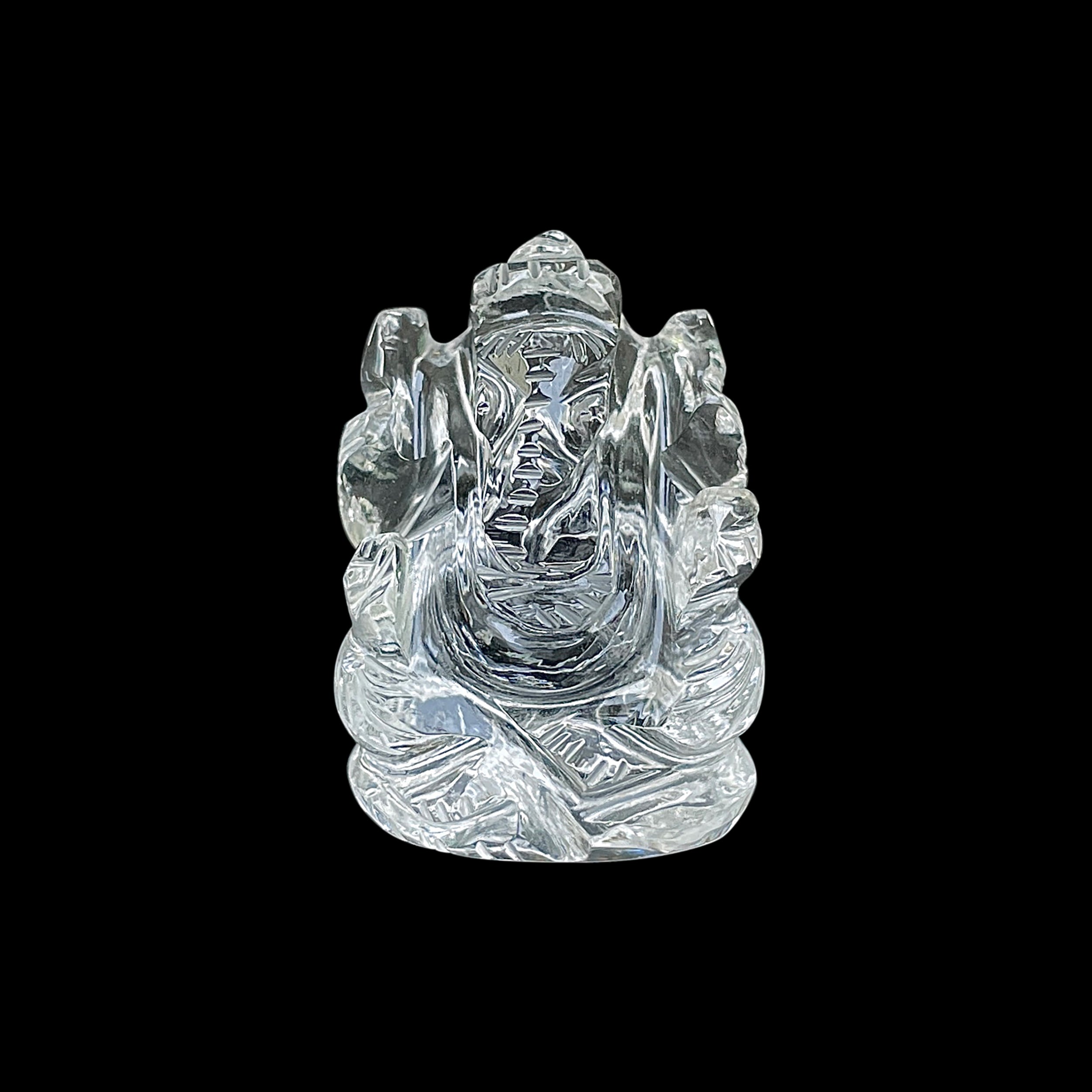 Crystal Quartz Ganesha Idol 115 Carat Idol Height-3.3 CM-(CST-MRT-75.)