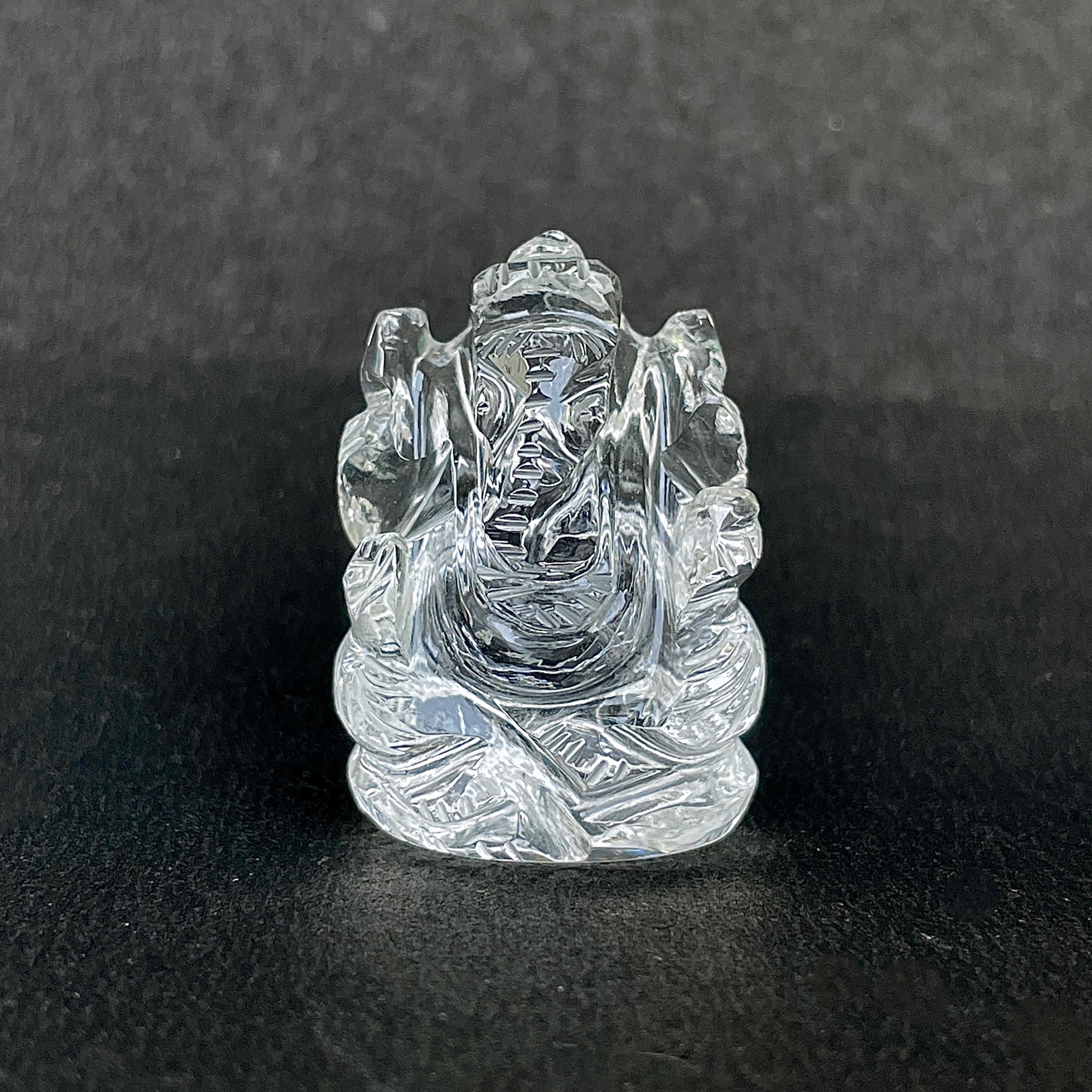 Crystal Quartz Ganesha Idol 115 Carat Idol Height-3.3 CM-(CST-MRT-75.)