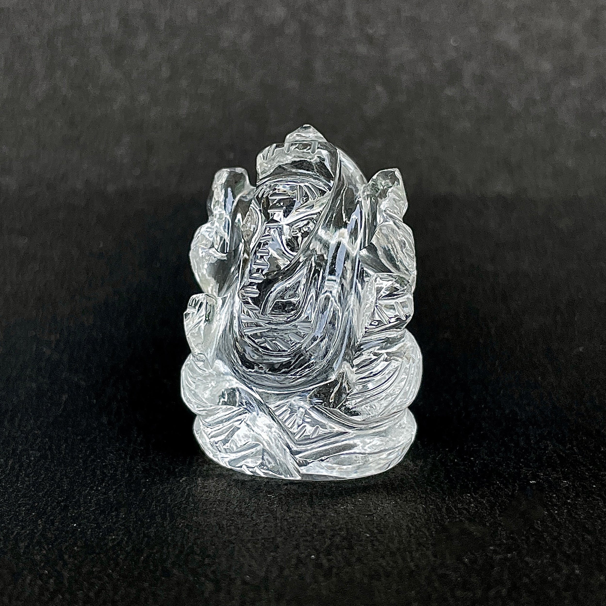 Crystal Quartz Ganesha Idol 115 Carat Idol Height-3.3 CM-(CST-MRT-75.)