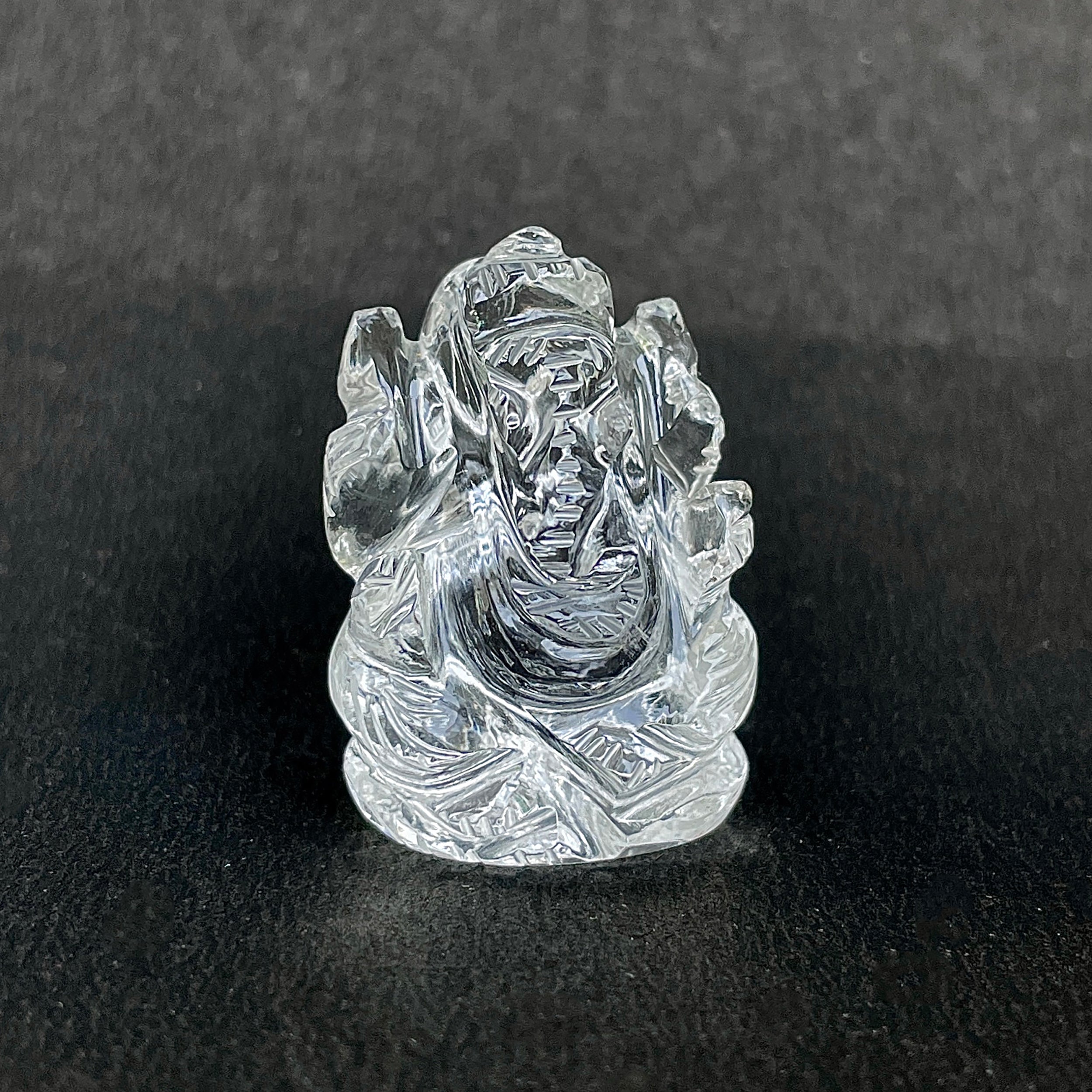 Crystal Quartz Ganesha Idol 115 Carat Idol Height-3.3 CM-(CST-MRT-75.)