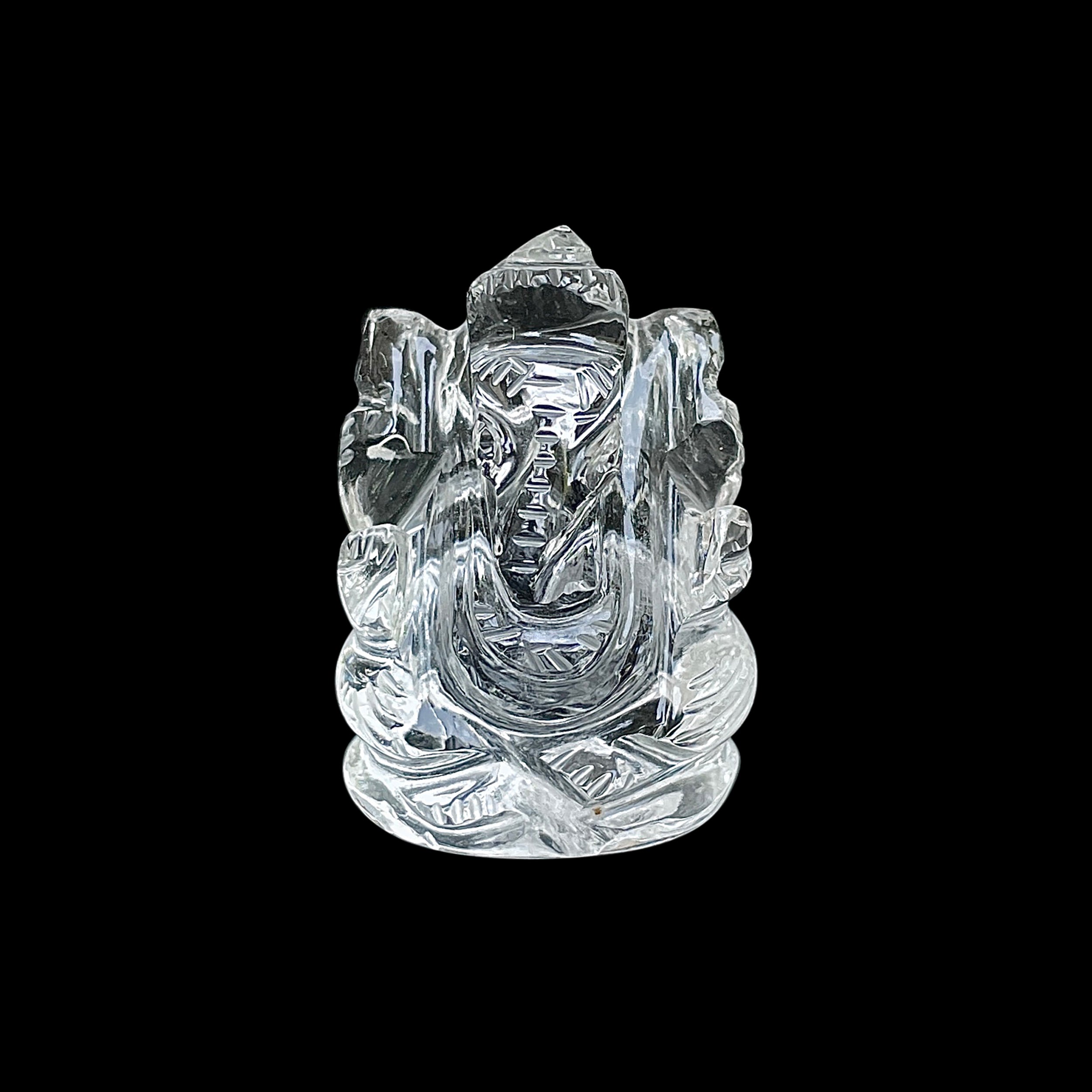 รูปเคารพพระพิฆเนศคริสตัลควอตซ์ 88.5 กะรัต สูง 3.3 ซม.(CST-MRT-76.)
