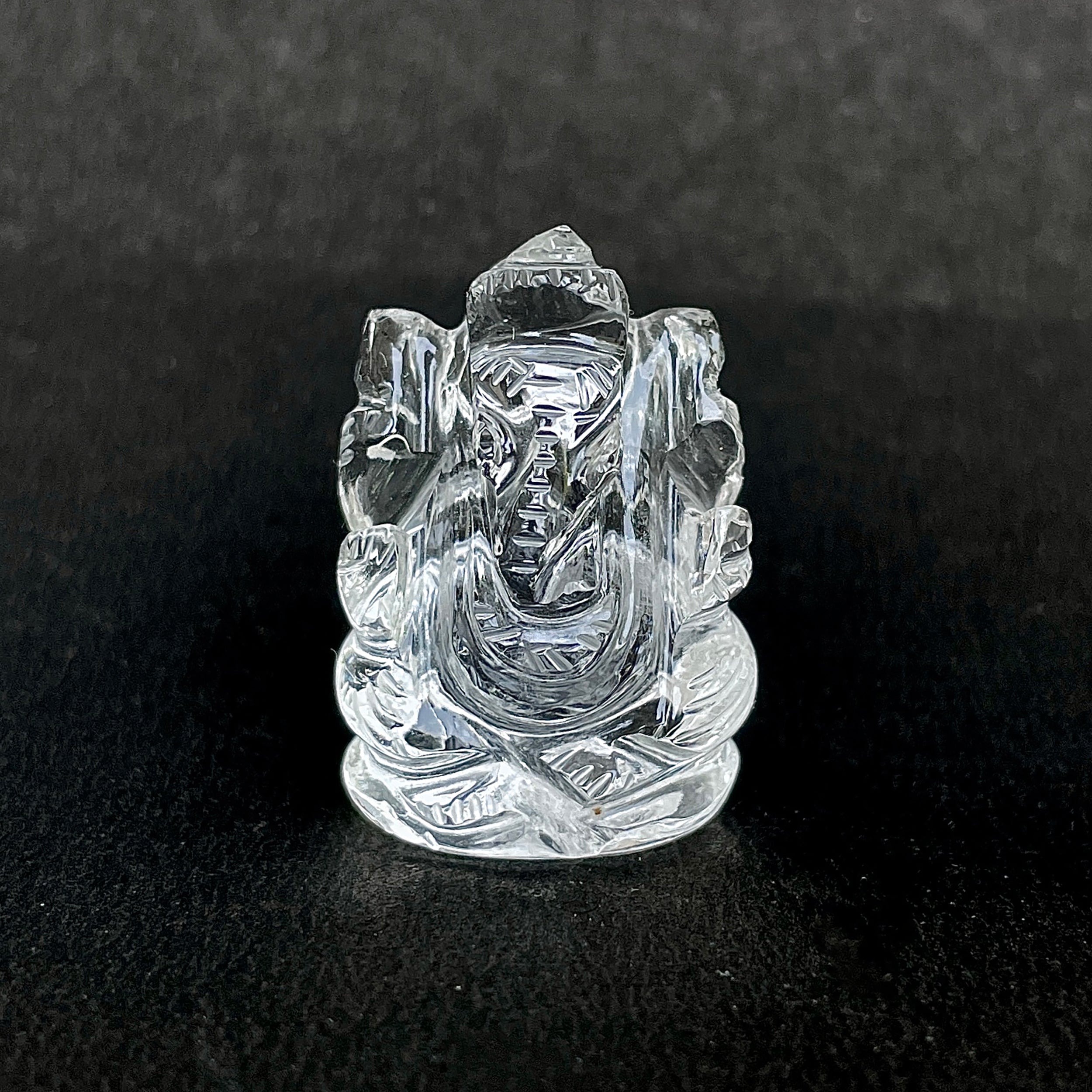 รูปเคารพพระพิฆเนศคริสตัลควอตซ์ 88.5 กะรัต สูง 3.3 ซม.(CST-MRT-76.)