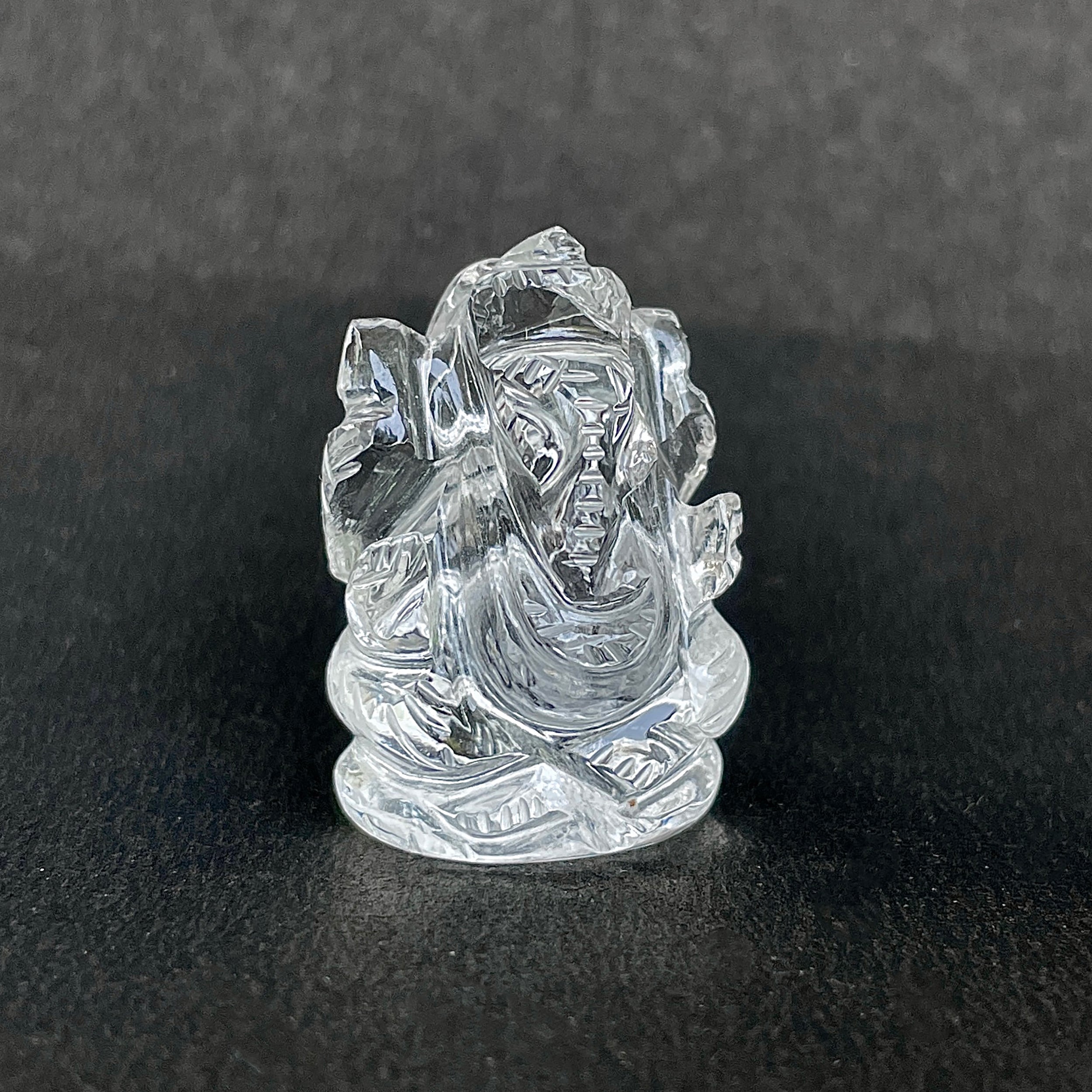 รูปเคารพพระพิฆเนศคริสตัลควอตซ์ 88.5 กะรัต สูง 3.3 ซม.(CST-MRT-76.)
