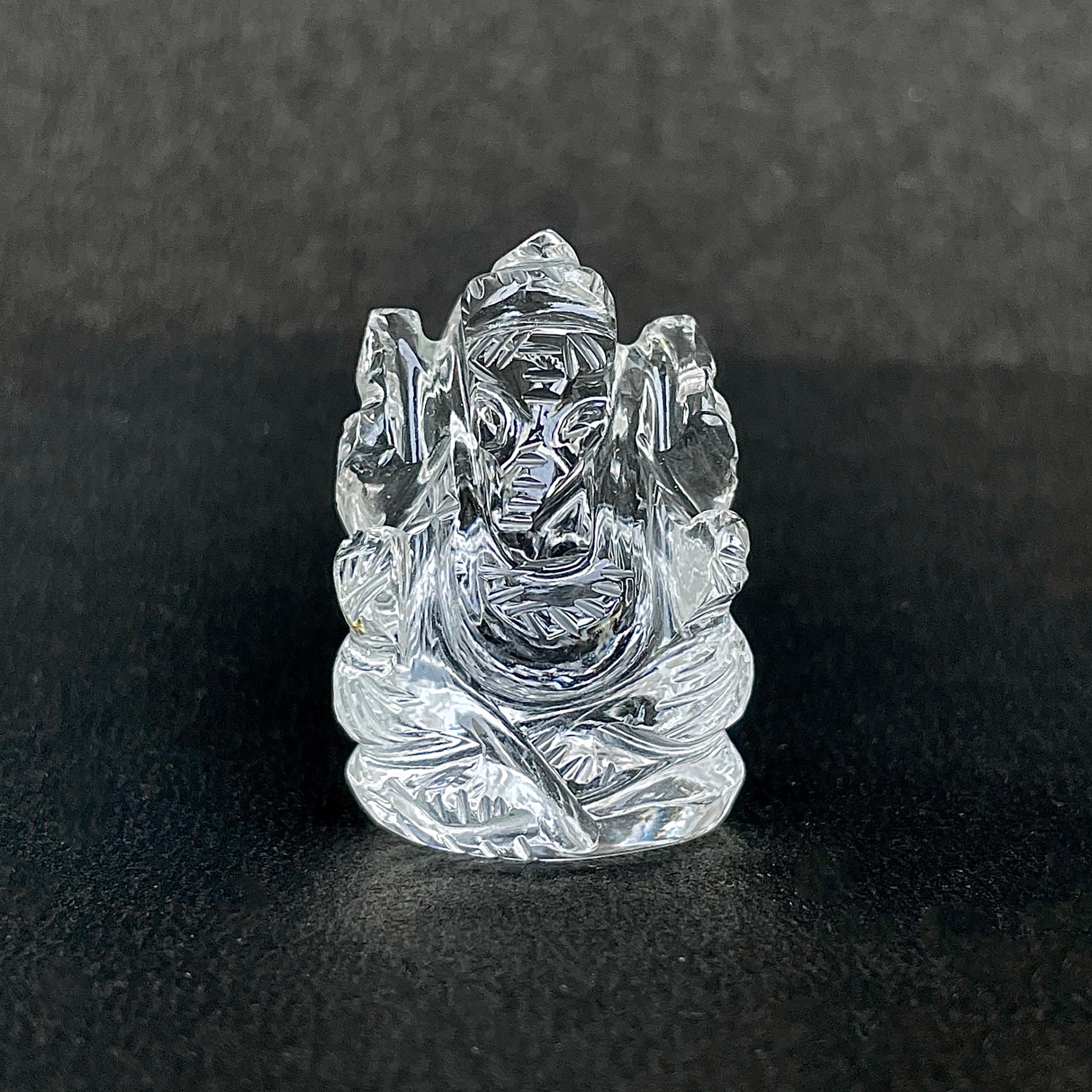 รูปเคารพพระพิฆเนศคริสตัลควอตซ์ 94 กะรัต สูง 3.3 ซม.(CST-MRT-77.)