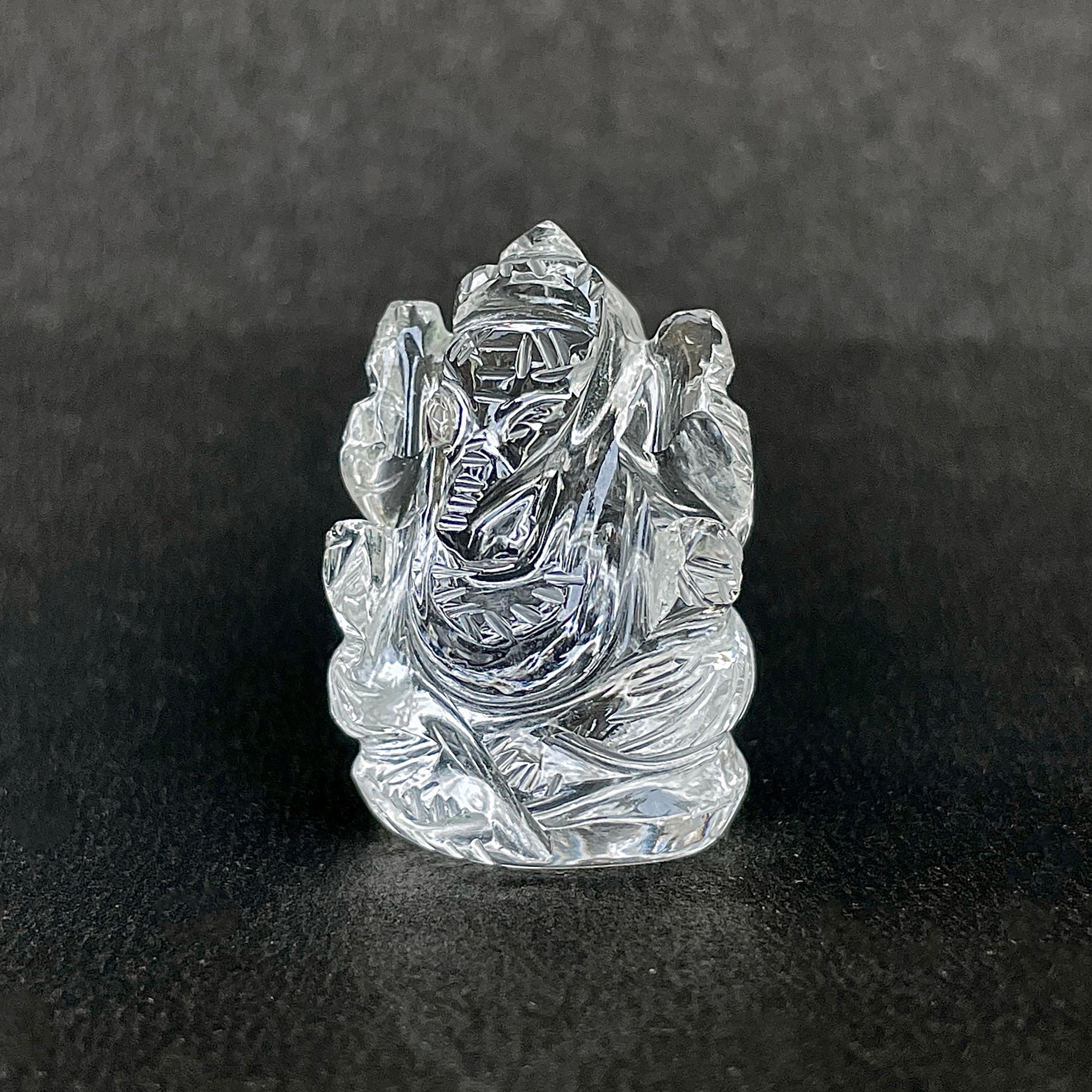 รูปเคารพพระพิฆเนศคริสตัลควอตซ์ 94 กะรัต สูง 3.3 ซม.(CST-MRT-77.)