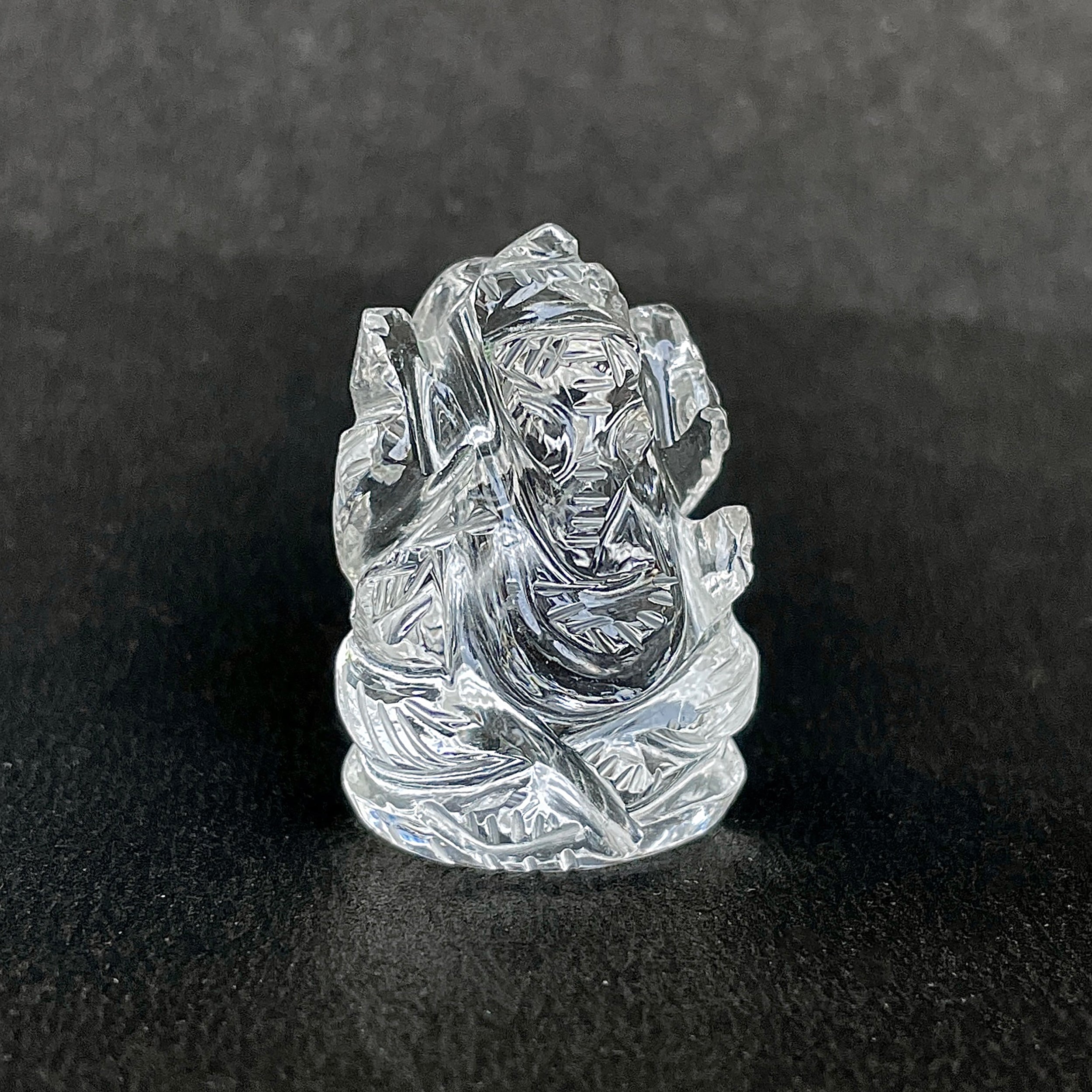 รูปเคารพพระพิฆเนศคริสตัลควอตซ์ 94 กะรัต สูง 3.3 ซม.(CST-MRT-77.)