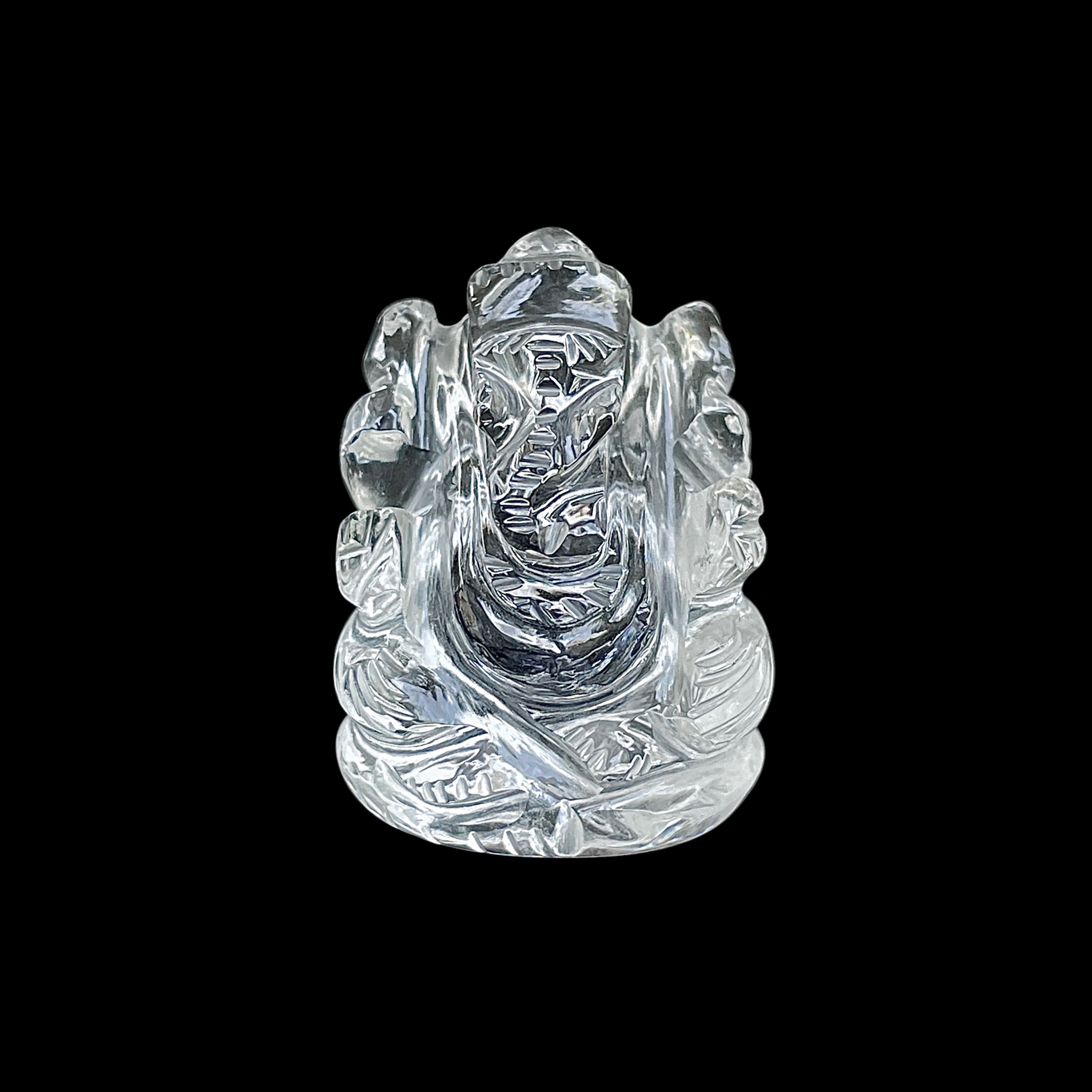 รูปเคารพพระพิฆเนศคริสตัลควอตซ์ 94.5 กะรัต สูง 3 ซม.(CST-MRT-79.)