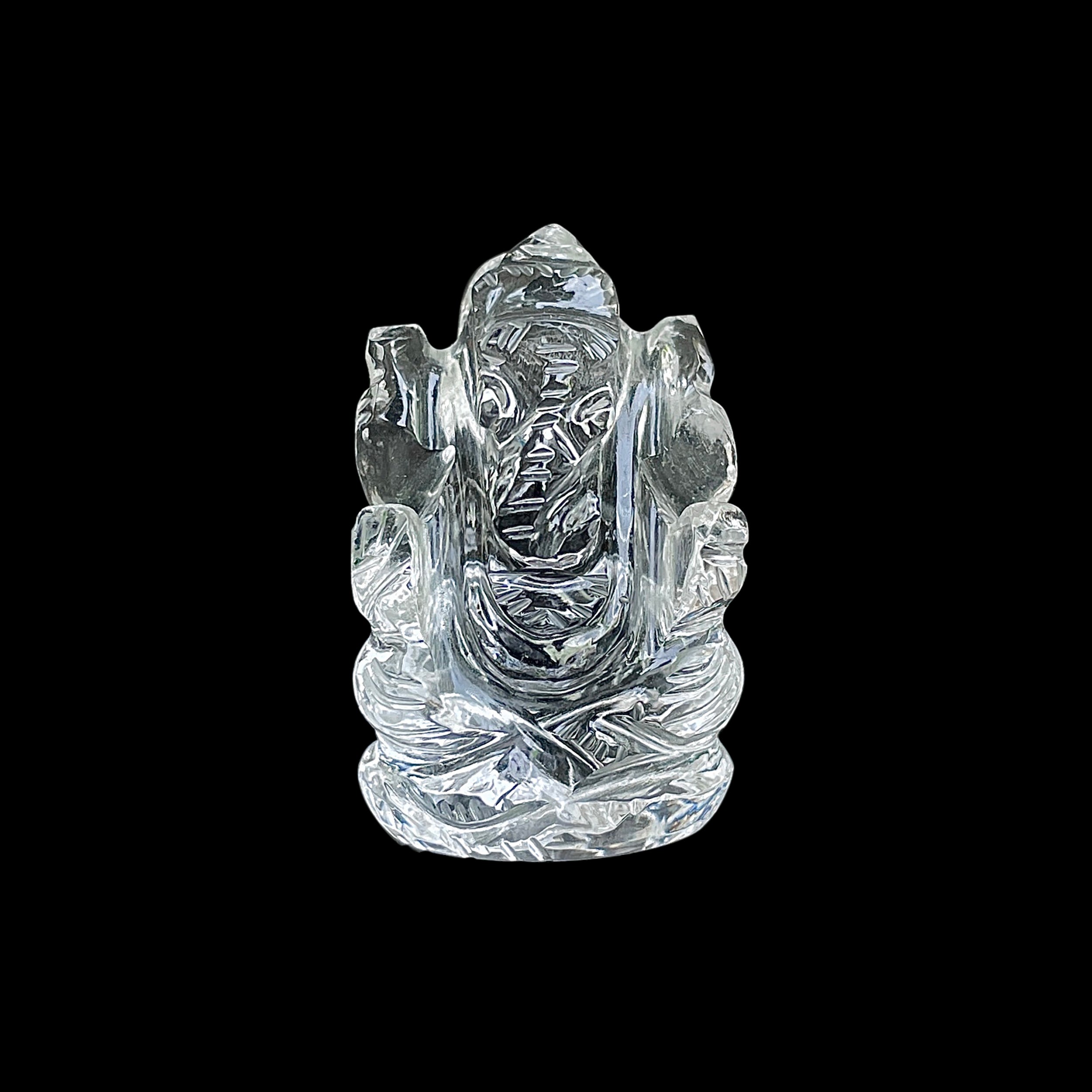 รูปเคารพพระพิฆเนศคริสตัลควอตซ์ 94 กะรัต สูง 3.3 ซม.(CST-MRT-80.)