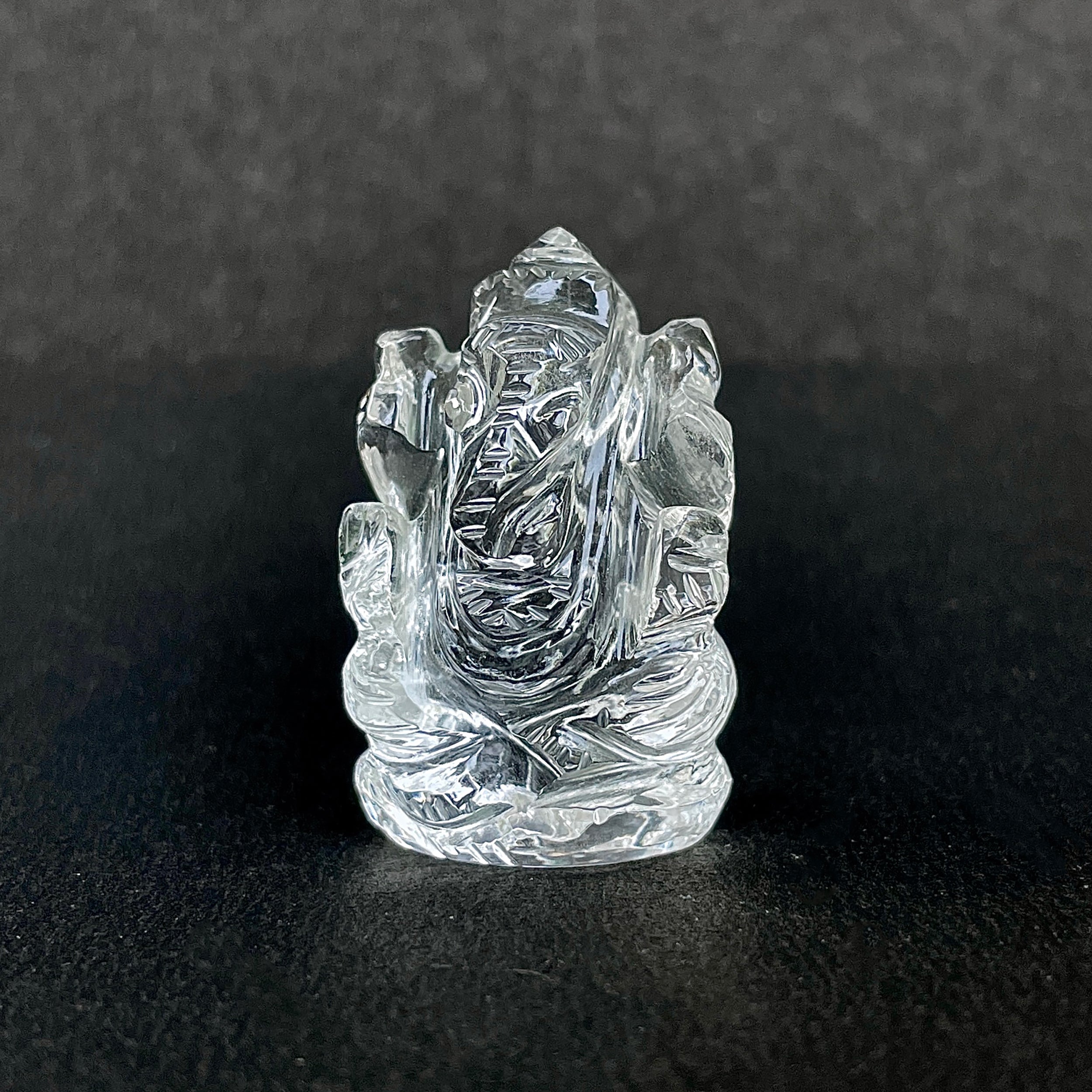 รูปเคารพพระพิฆเนศคริสตัลควอตซ์ 94 กะรัต สูง 3.3 ซม.(CST-MRT-80.)