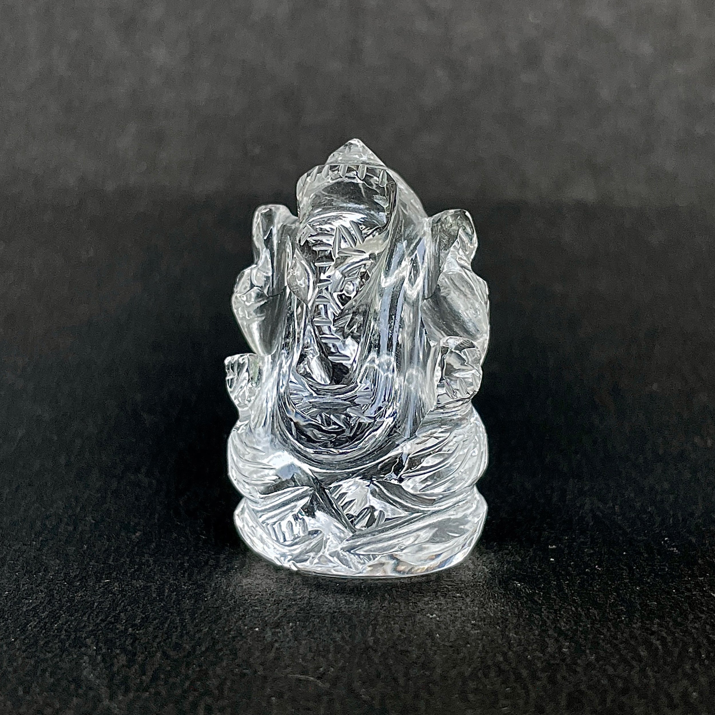 รูปเคารพพระพิฆเนศคริสตัลควอตซ์ 78 กะรัต สูง 3.3 ซม.(CST-MRT-81.)