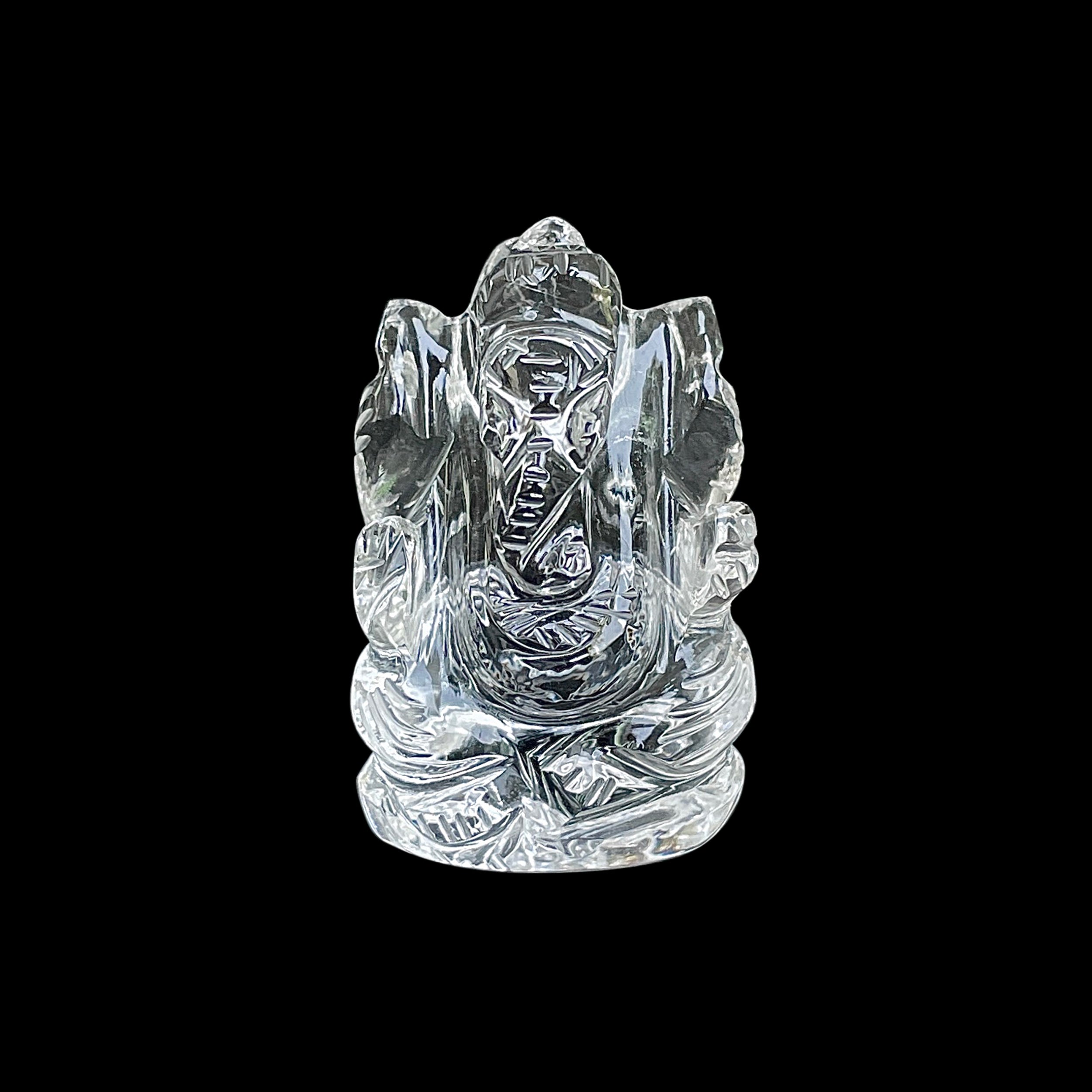 รูปเคารพพระพิฆเนศคริสตัลควอตซ์ 80.5 กะรัต สูง 3.3 ซม.(CST-MRT-82.)