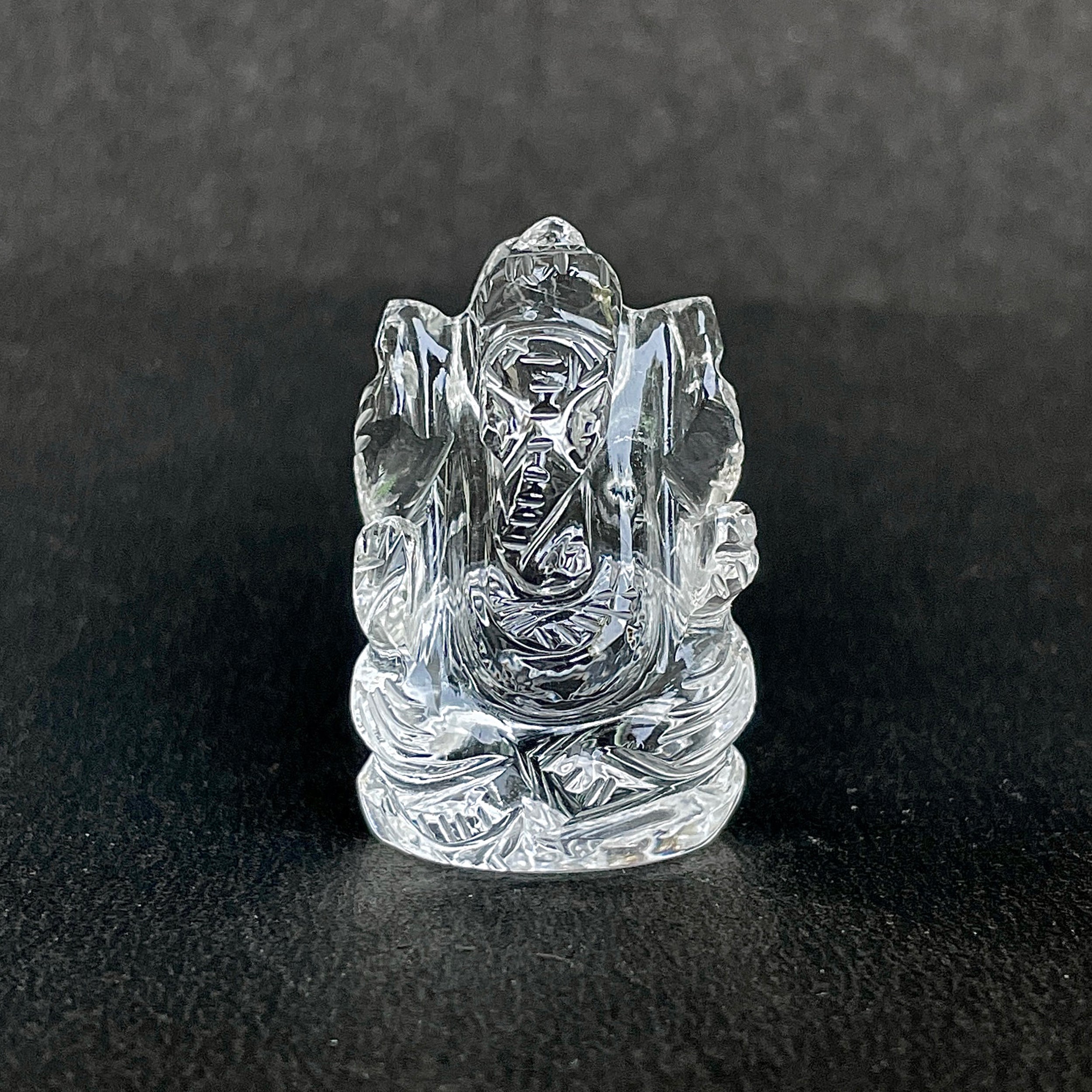 รูปเคารพพระพิฆเนศคริสตัลควอตซ์ 80.5 กะรัต สูง 3.3 ซม.(CST-MRT-82.)